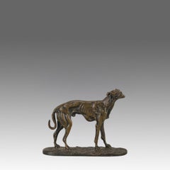Mid 19th Century French Animalier Bronze "Greyhound" by P J Mêne