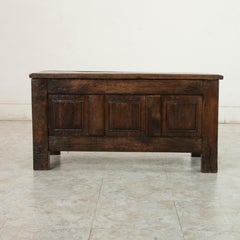 Mid-19th Century French Artisan Made Oak Coffer or Bench from Normandy