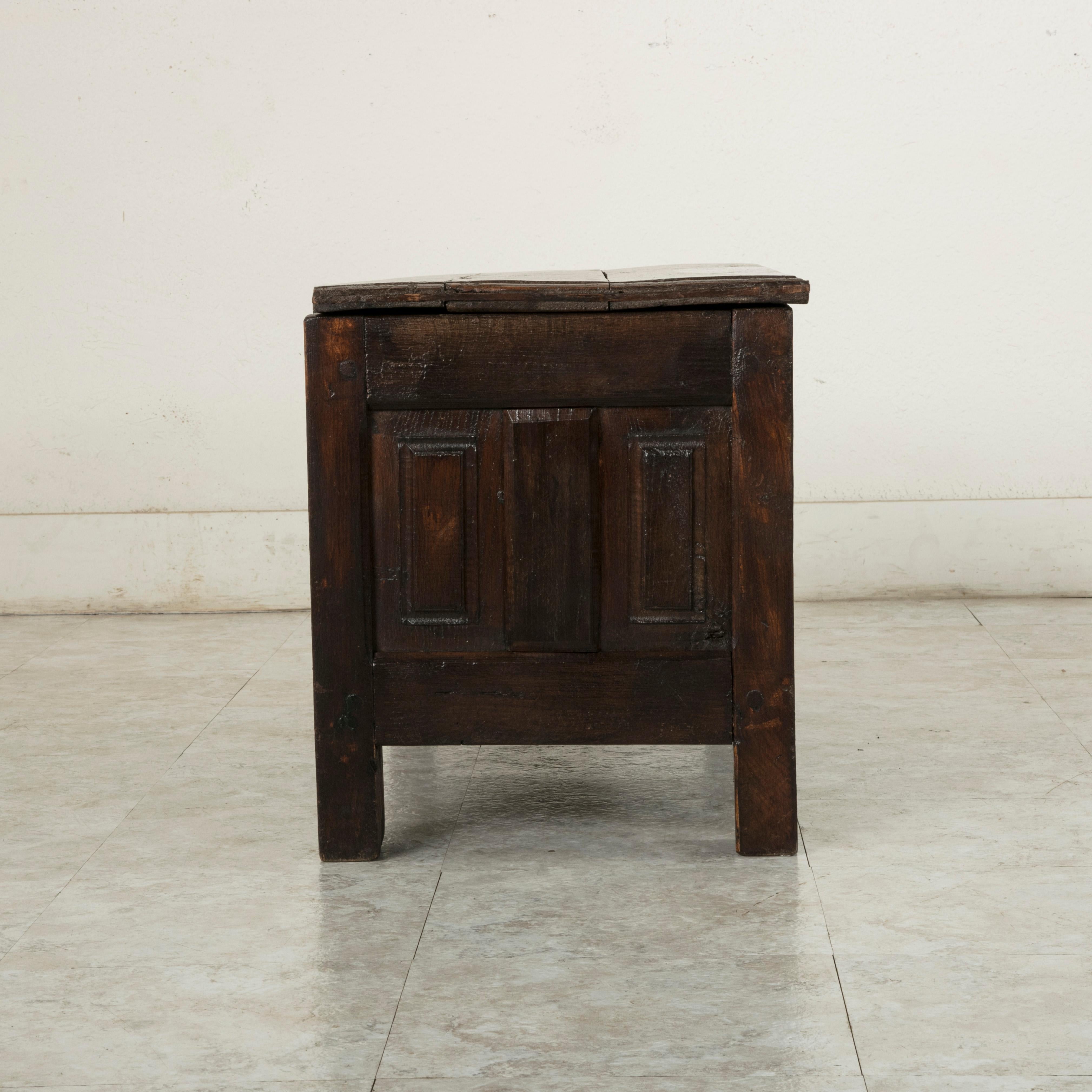 Mid-19th Century French Artisan Made Oak Coffer or Bench from Normandy 2