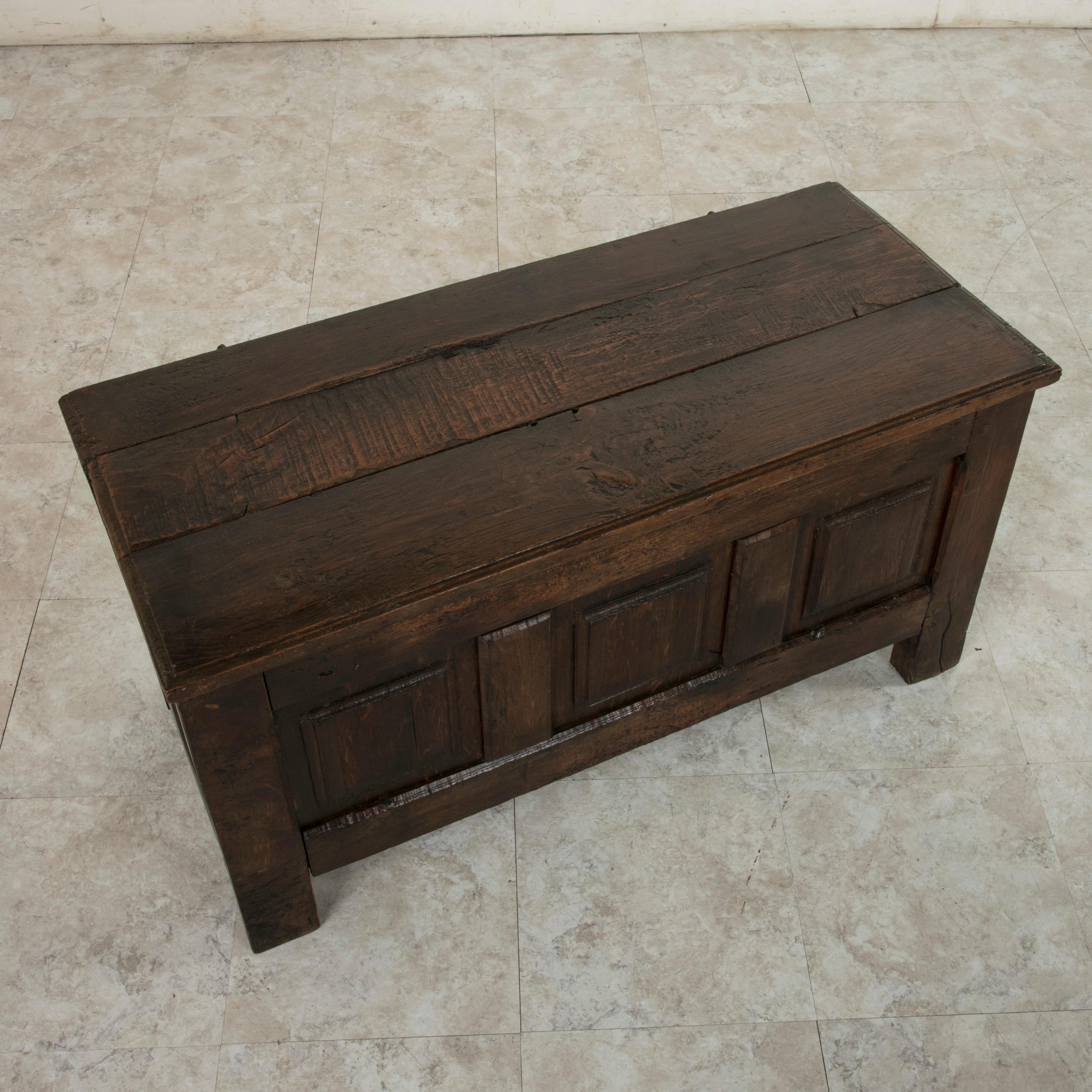 Mid-19th Century French Artisan Made Oak Coffer or Bench from Normandy 3