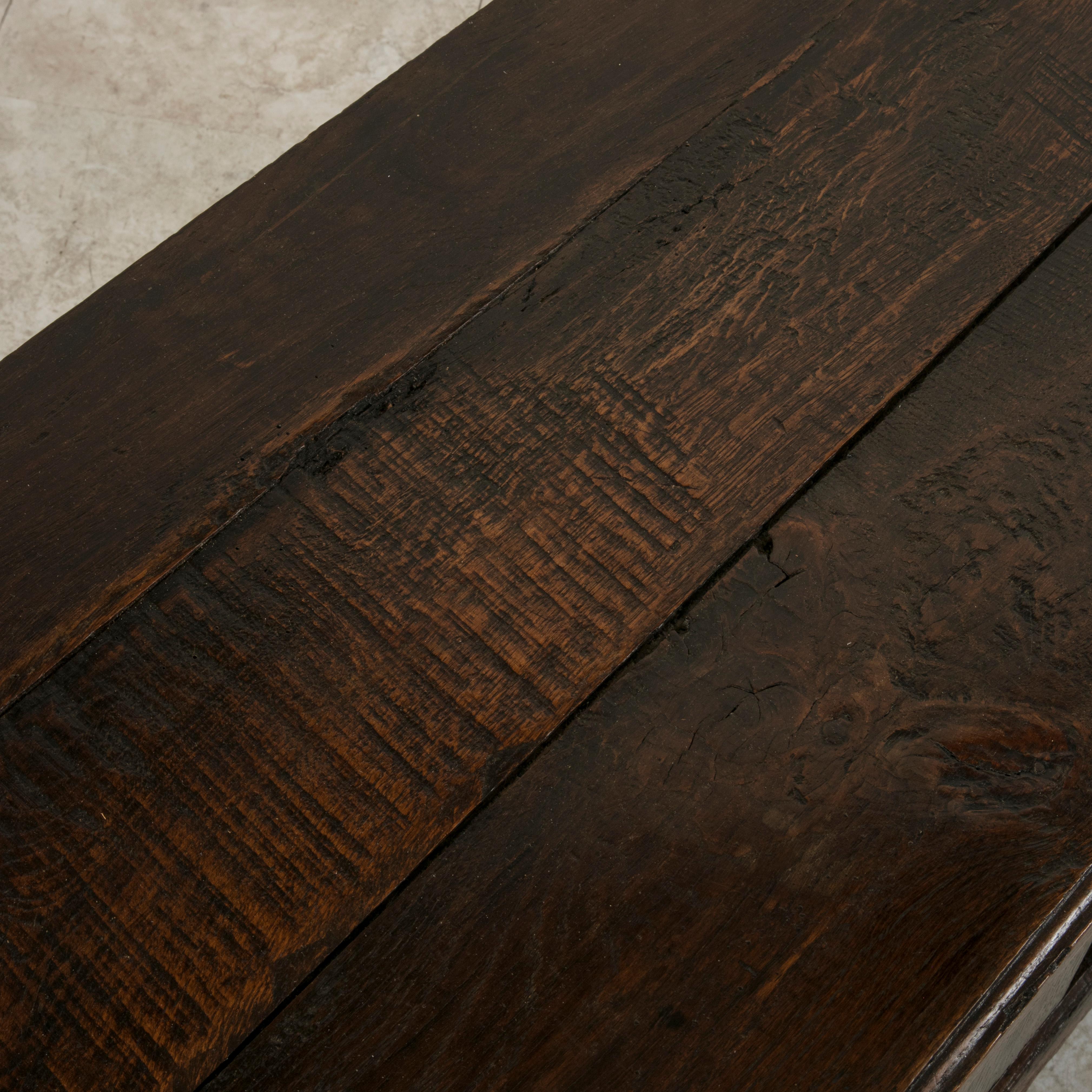 Mid-19th Century French Artisan Made Oak Coffer or Bench from Normandy 4