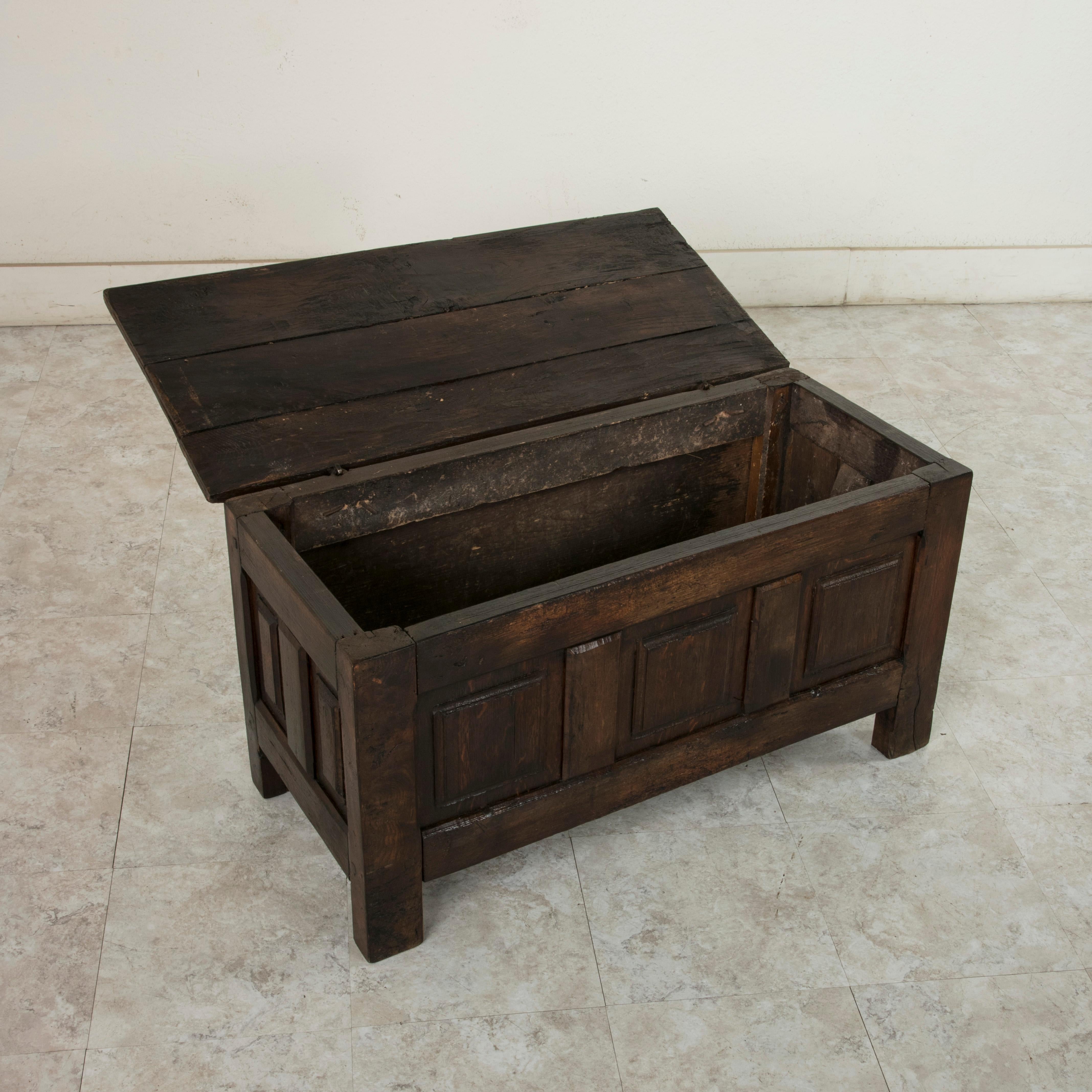 Mid-19th Century French Artisan Made Oak Coffer or Bench from Normandy 5