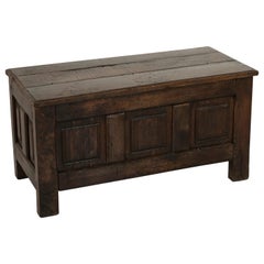 Mid-19th Century French Artisan Made Oak Coffer or Bench from Normandy