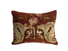 Mid-19th Century French Aubusson Floral Tapestry Pillow