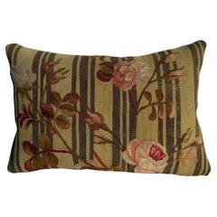 Mid-19th Century French Aubusson Metallic & Wool Tapestry Pillow