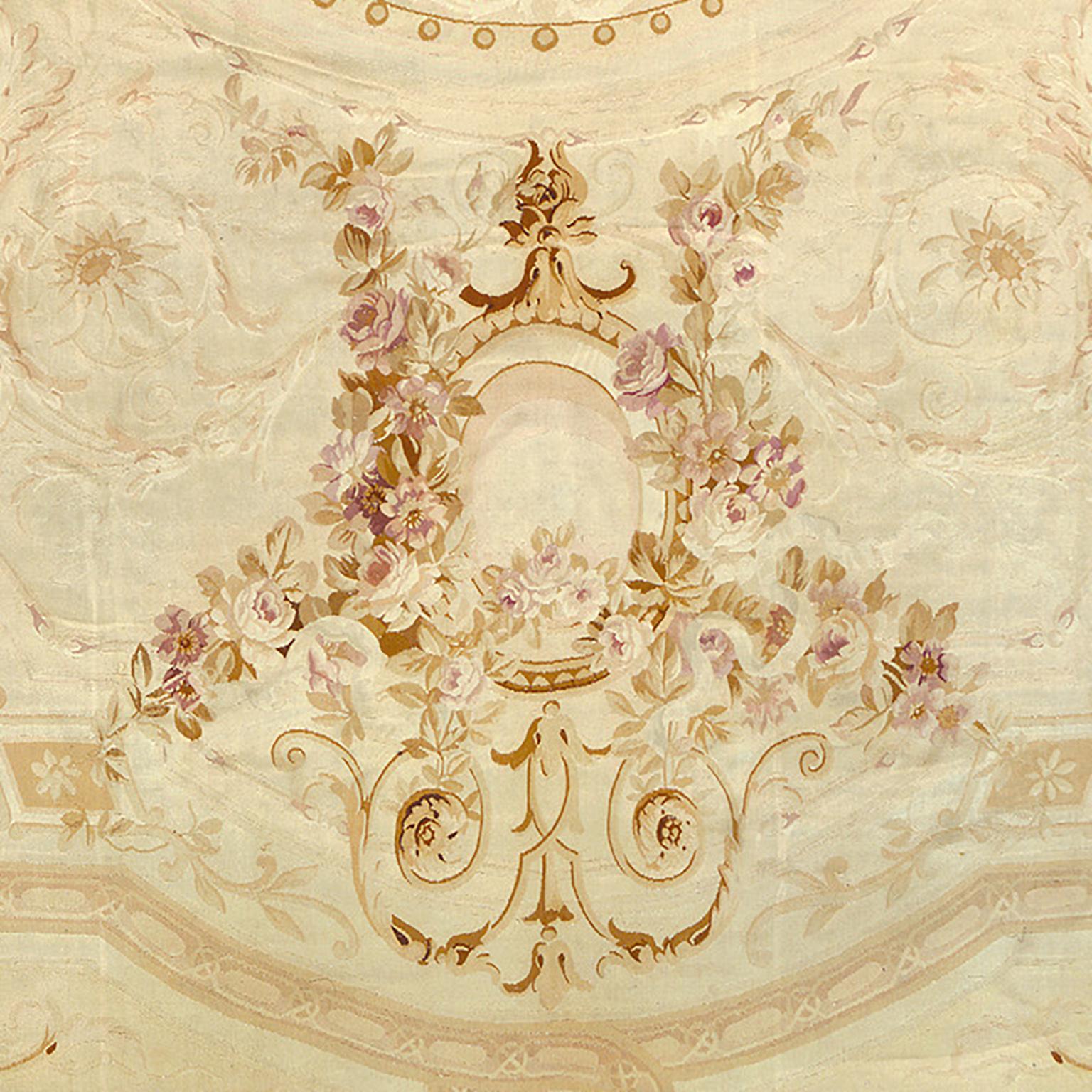 Rococo Mid-19th Century, French, Aubusson Rug For Sale