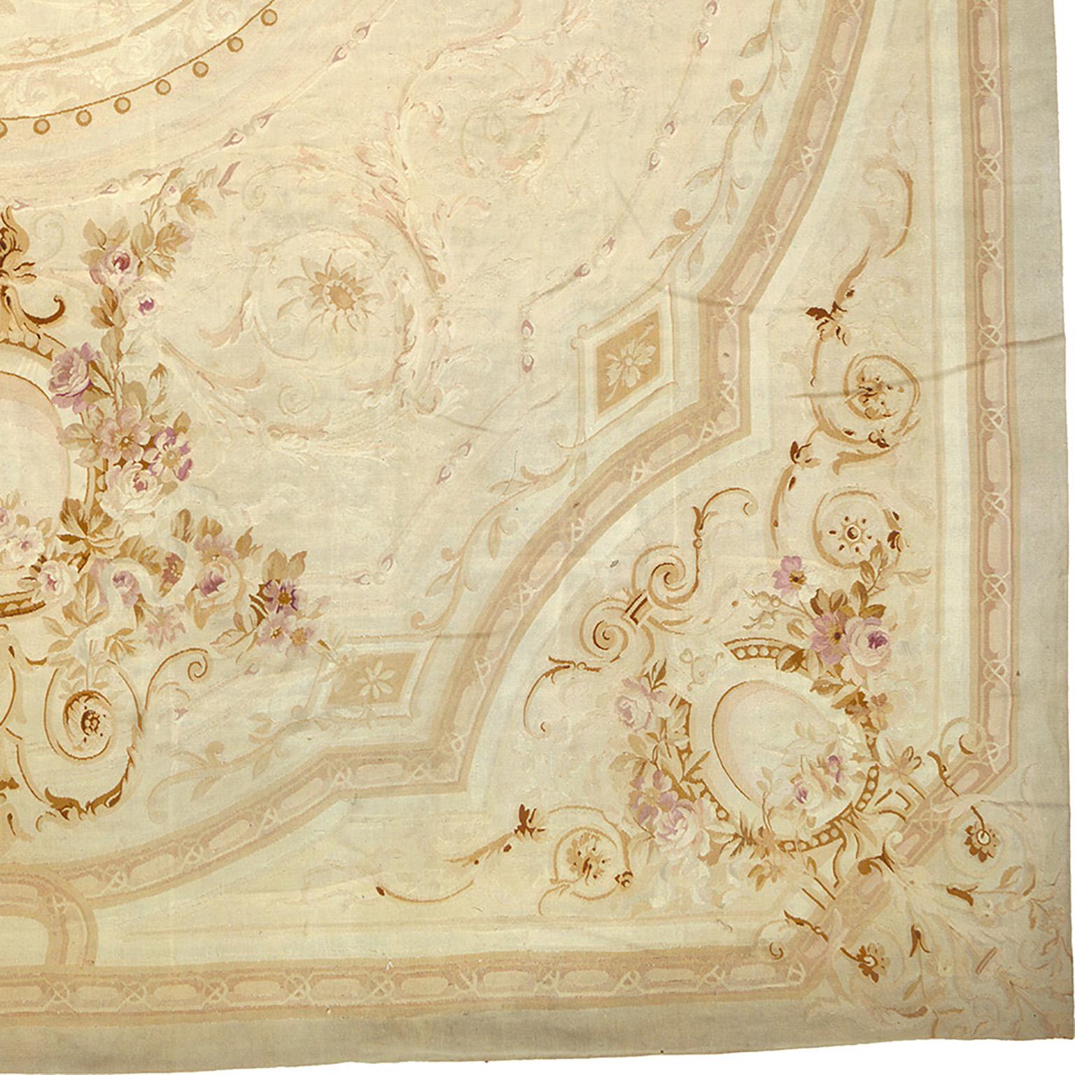 Wool Mid-19th Century, French, Aubusson Rug For Sale
