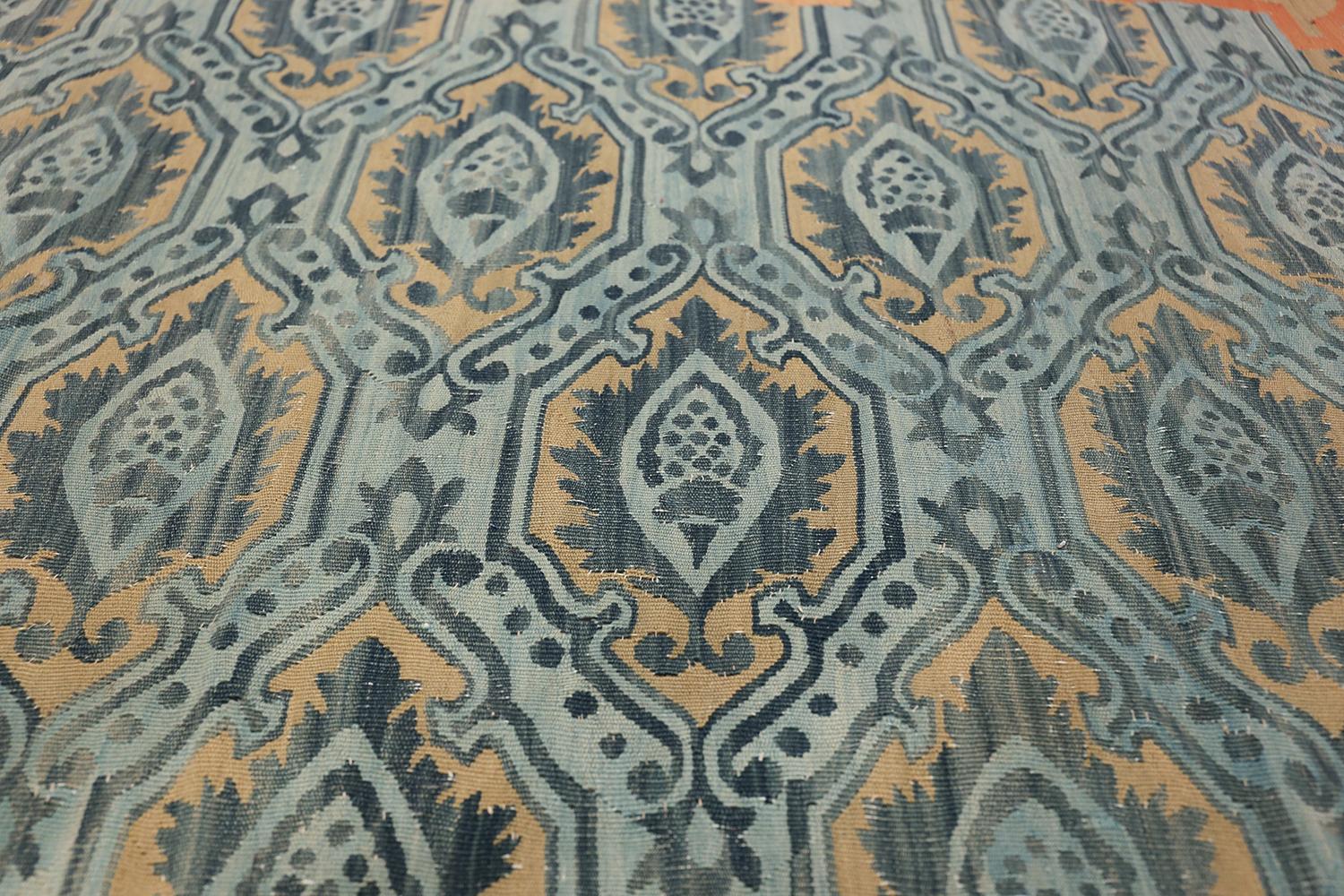 Antique Blue Mid 19th Century French Aubusson Carpet. Size: 15 ft 3 in x 17 ft For Sale 1