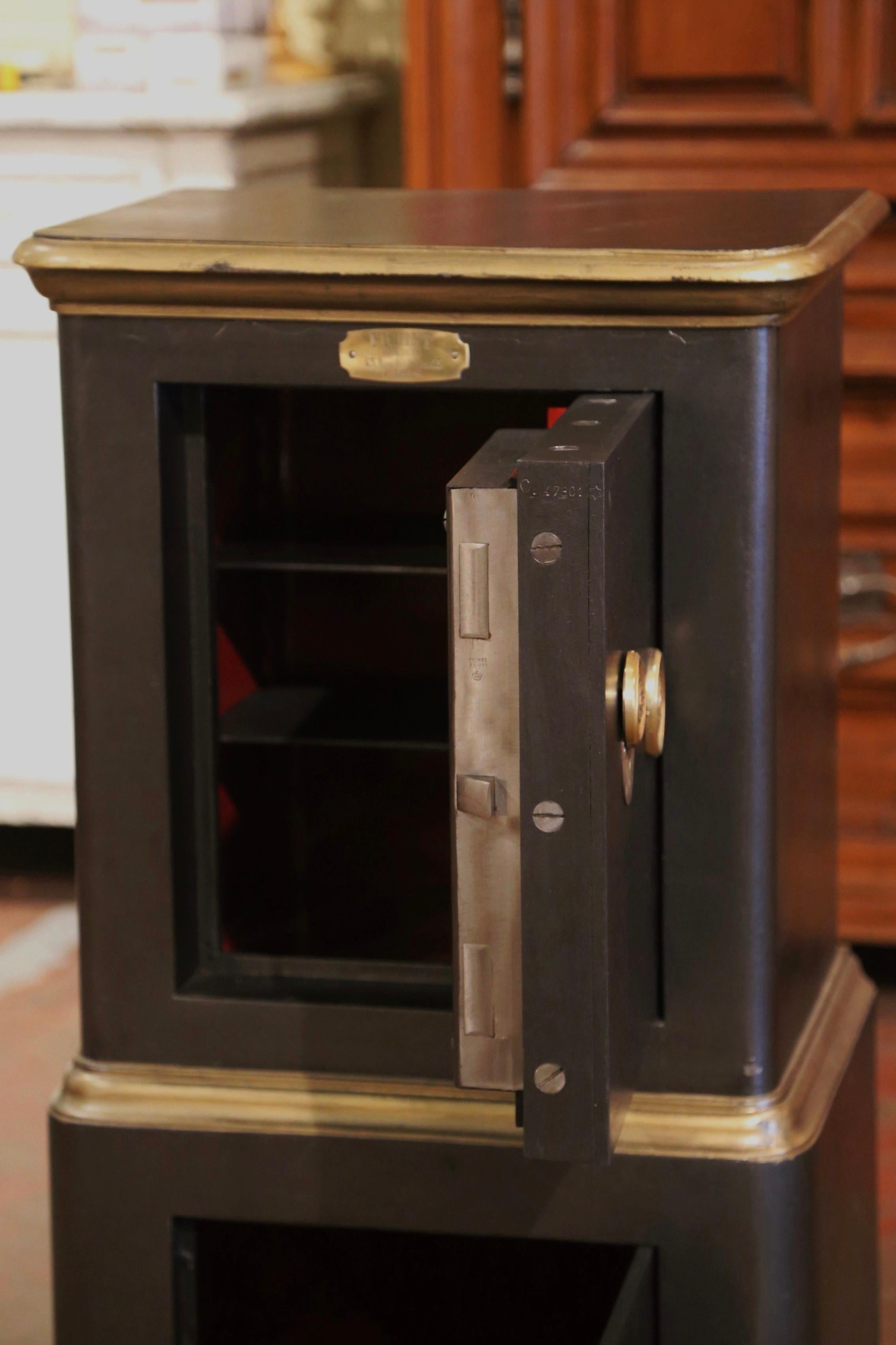 Mid-19th Century French Black and Gilt Painted Iron Fire Safe by 