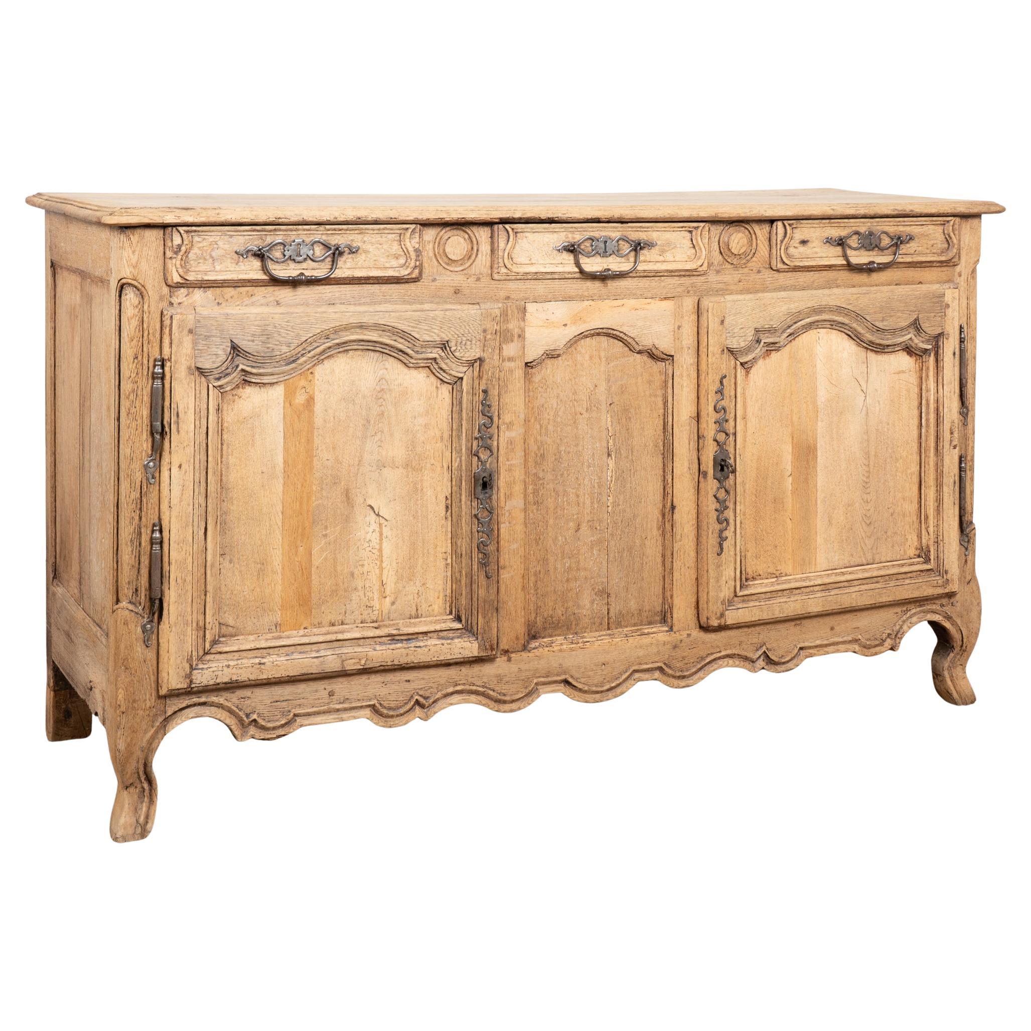 Mid-19th Century French Bleached Oak Sideboard Buffet