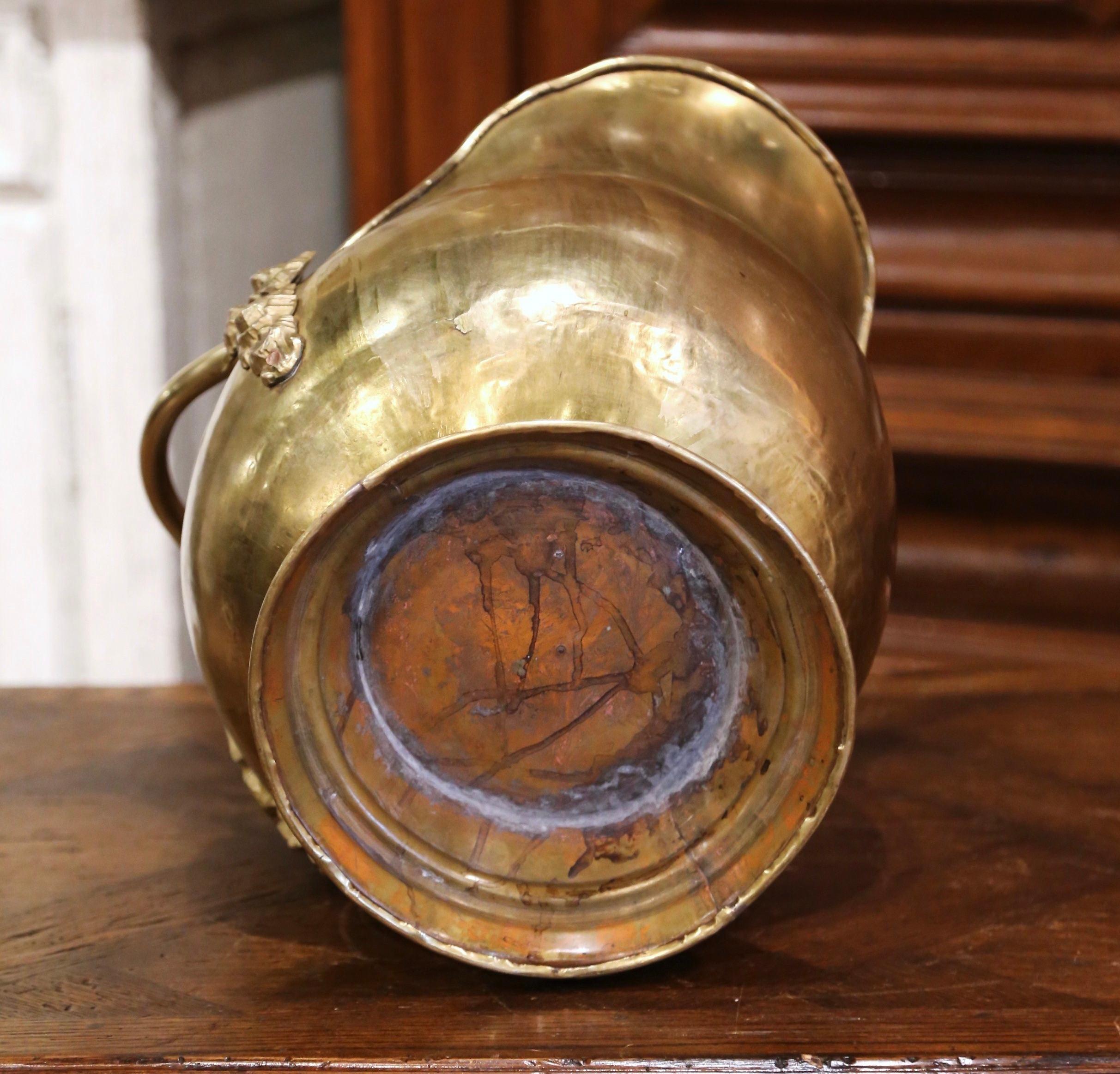 Mid-19th Century French Brass, Bronze and Porcelain Coal Bucket 7