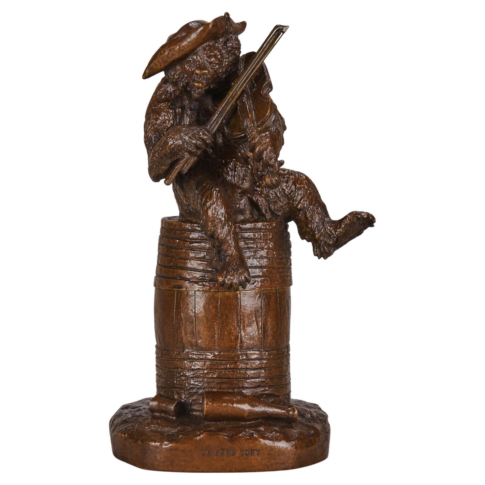 Mid-19th Century French Bronze Entitled "Old Man Odry" by Christophe Fratin For Sale