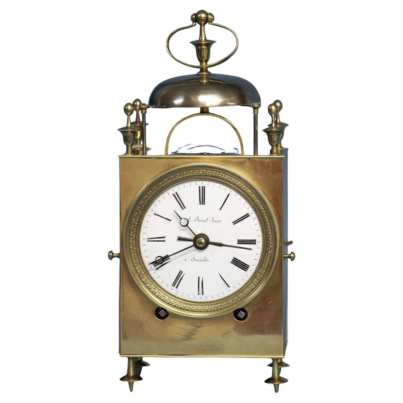 Mid 19th Century French Capucine Clock with a Glazed Balance Platform