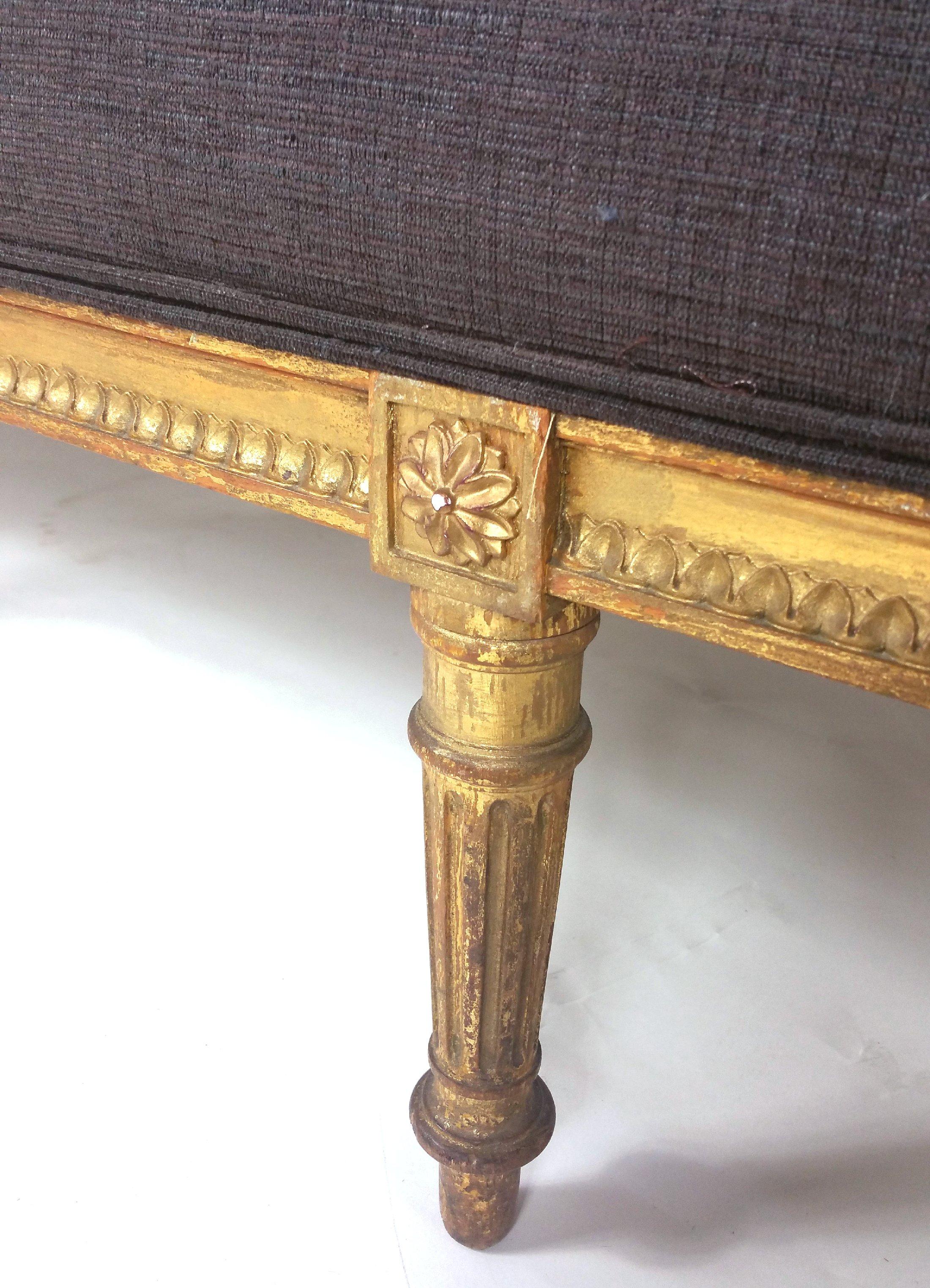 Mid-19th Century French Carved Giltwood Sofa 3