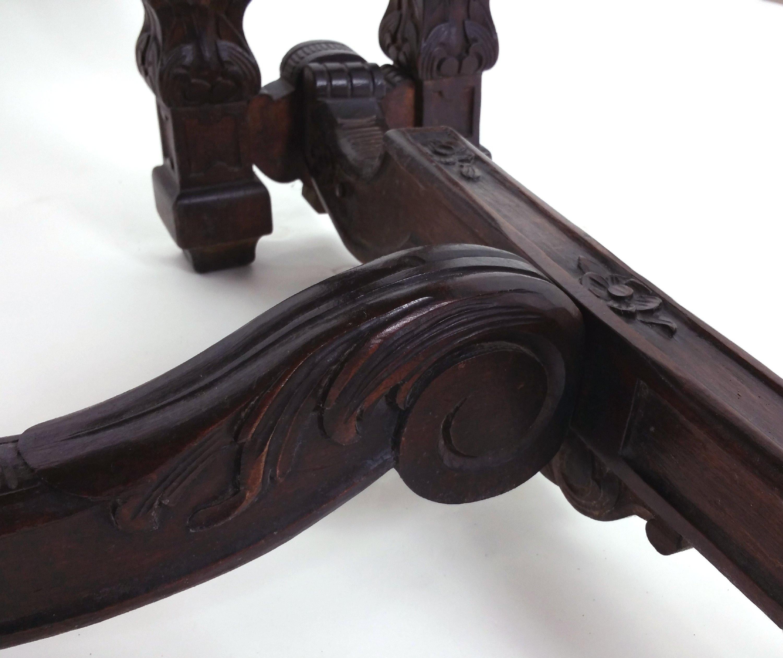 Mid-19th Century Marble Topped French Carved Walnut Provincial Centre Table 5