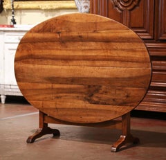 Mid-19th Century French Carved Walnut Tilt-Top Wine Tasting Table from Bordeaux
