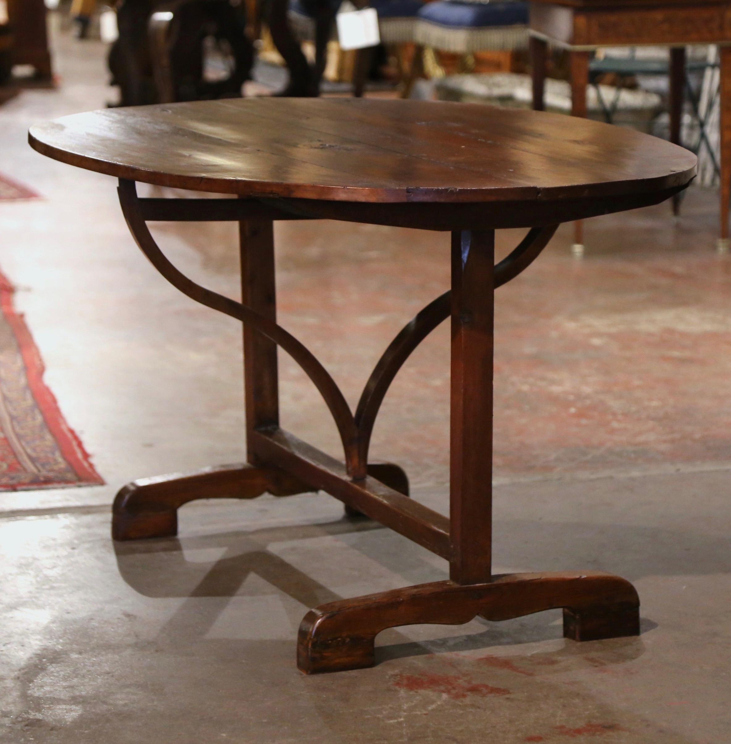 Mid-19th Century French Carved Walnut Tilt-Top Wine Tasting Table from Bordeaux 1
