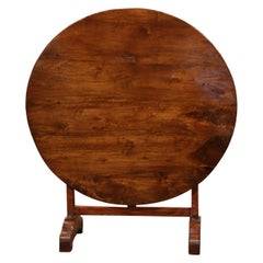 Mid-19th Century French Carved Walnut Tilt-Top Wine Tasting Table from Bordeaux