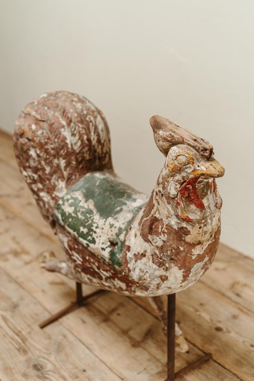 Mid-19th Century French Carved Wooden Fairground Rooster 3