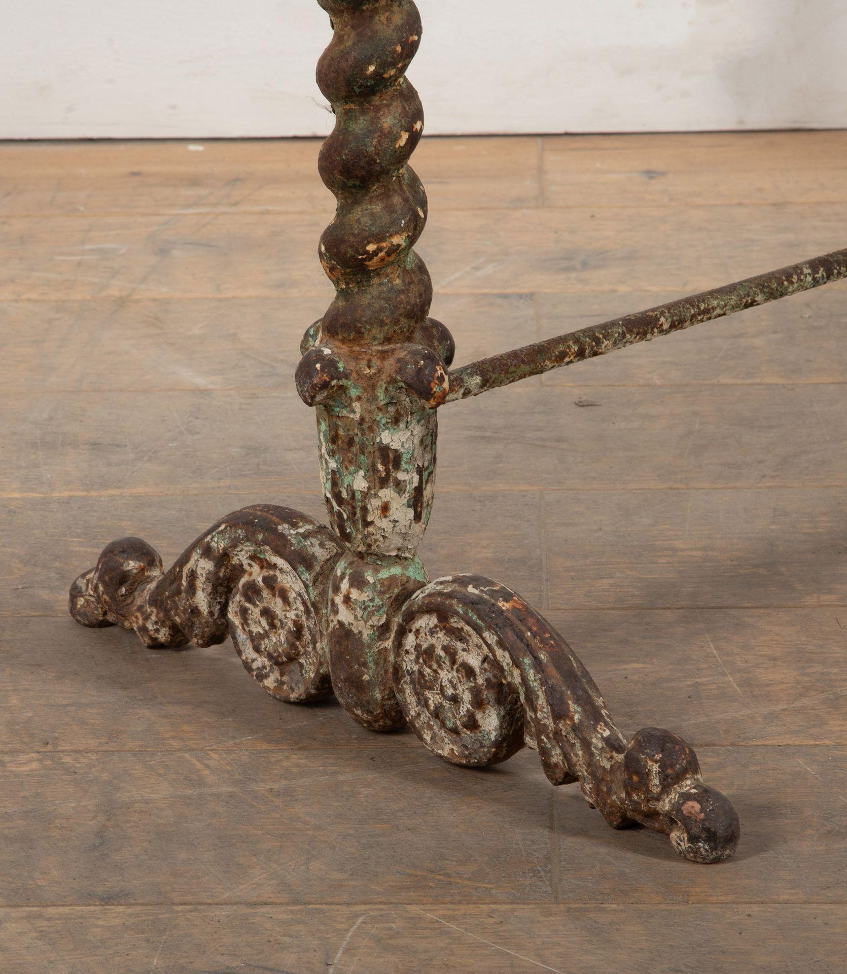 Mid 19th Century French Cast Iron and Marble Table For Sale 6