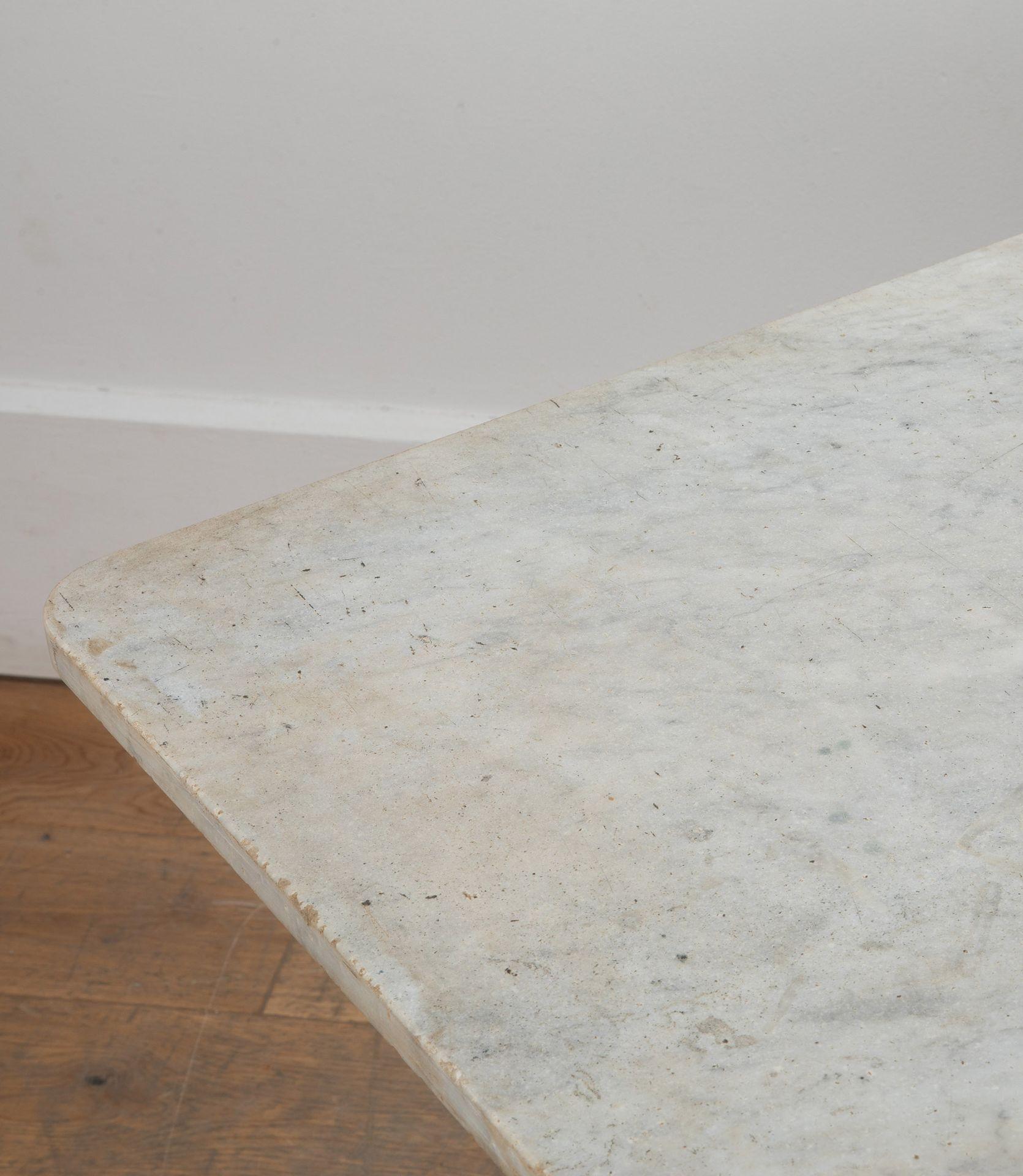 Mid 19th Century French Cast Iron and Marble Table For Sale 2