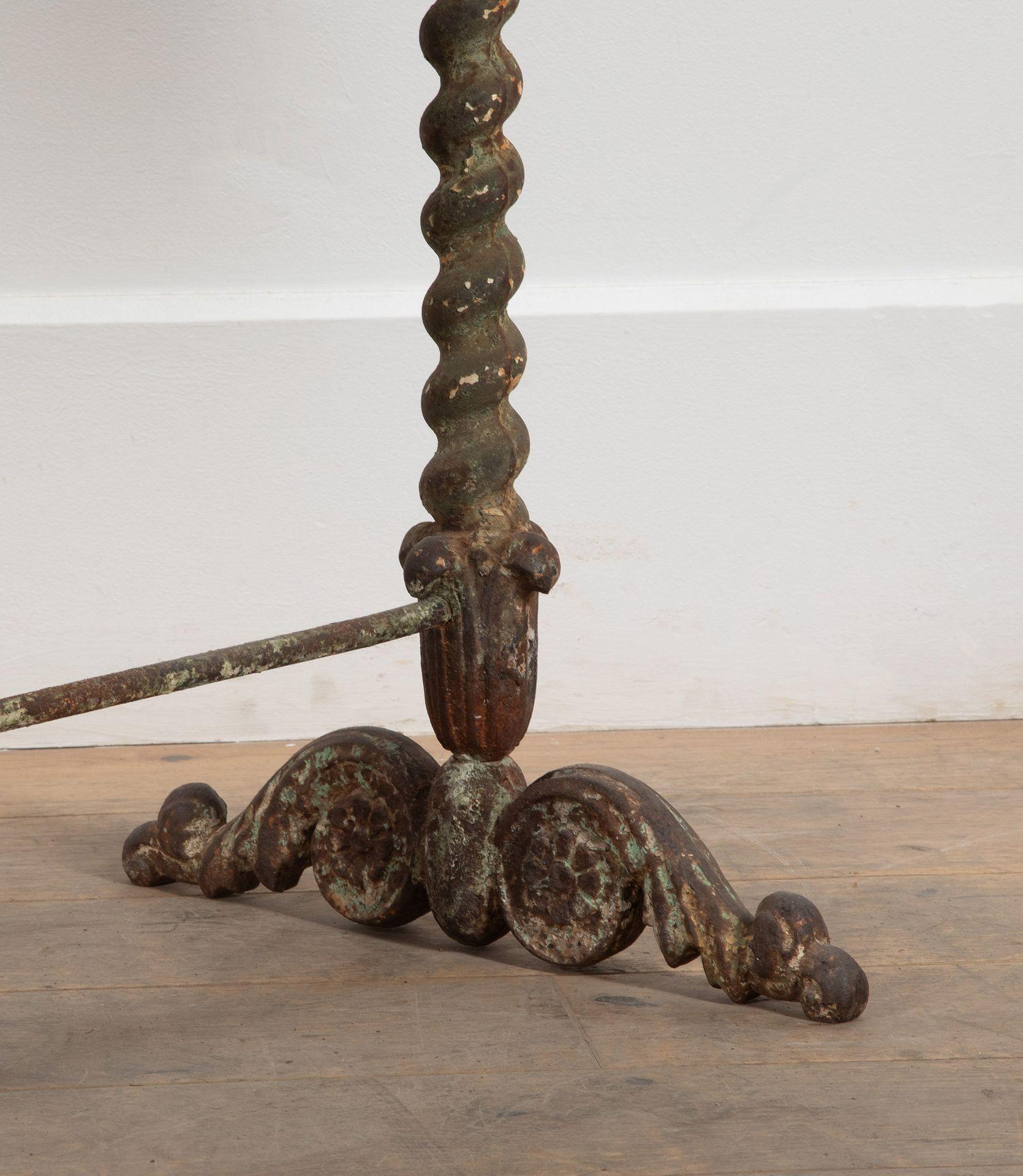 Mid 19th Century French Cast Iron and Marble Table For Sale 5