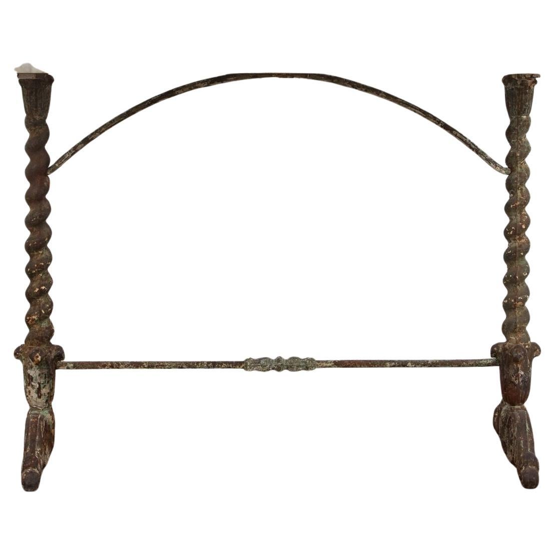 Mid 19th Century French Cast Iron and Marble Table