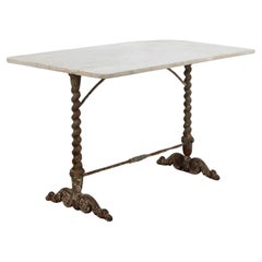 Mid 19th Century French Cast Iron and Marble Table