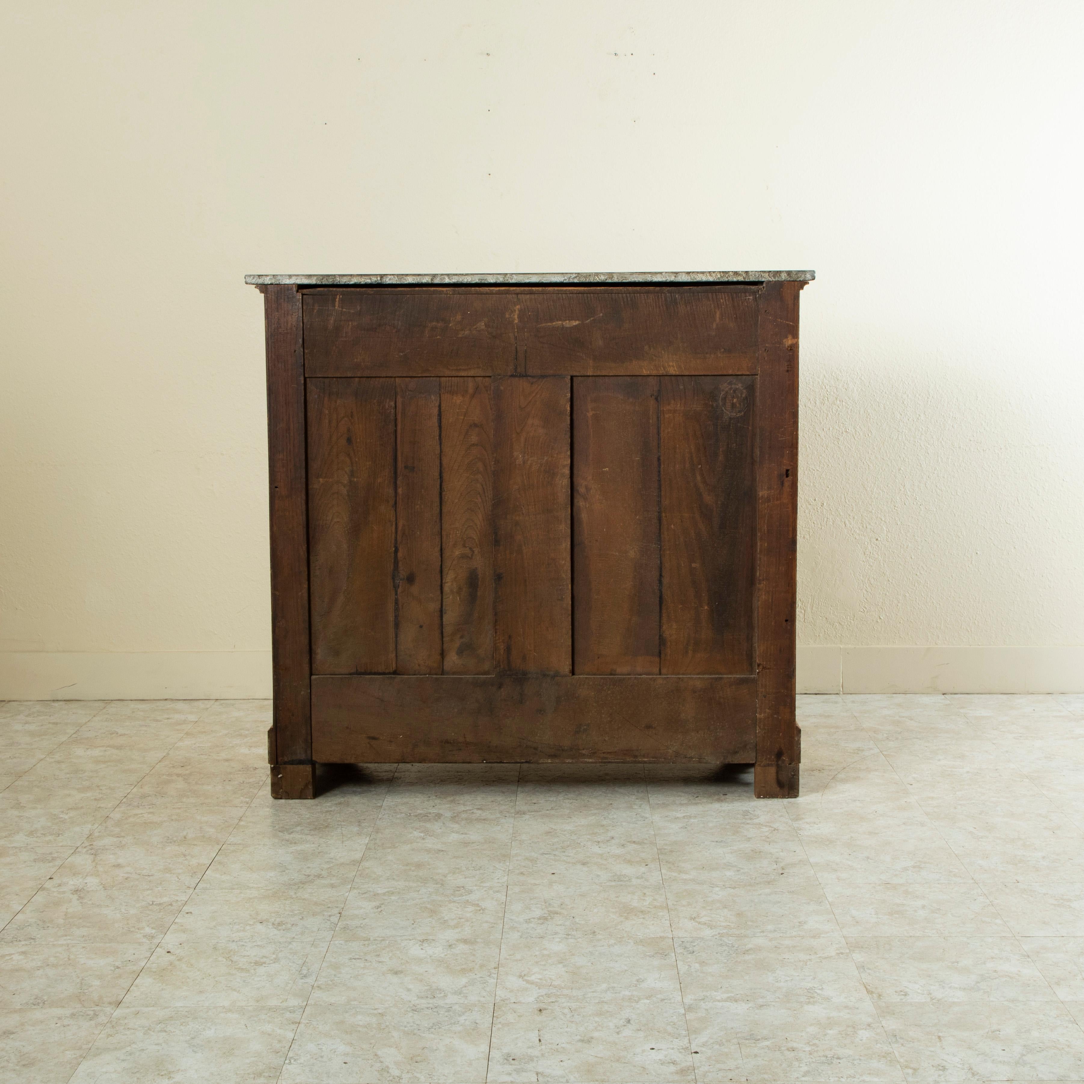 Beveled Mid-19th Century French Charles X Period Bird's Eye Maple Tall Buffet D'Appui For Sale