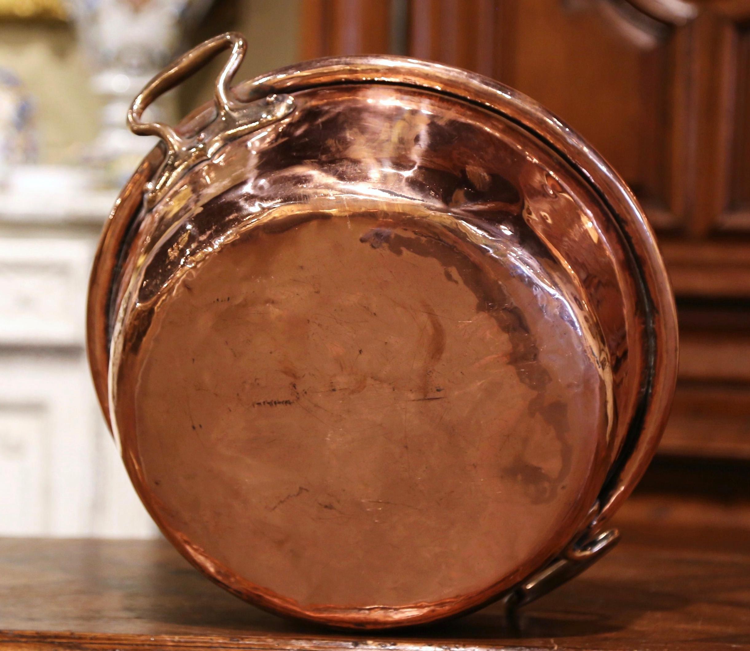 Mid-19th Century French Copper and Brass Jelly Boiling Bowl 3