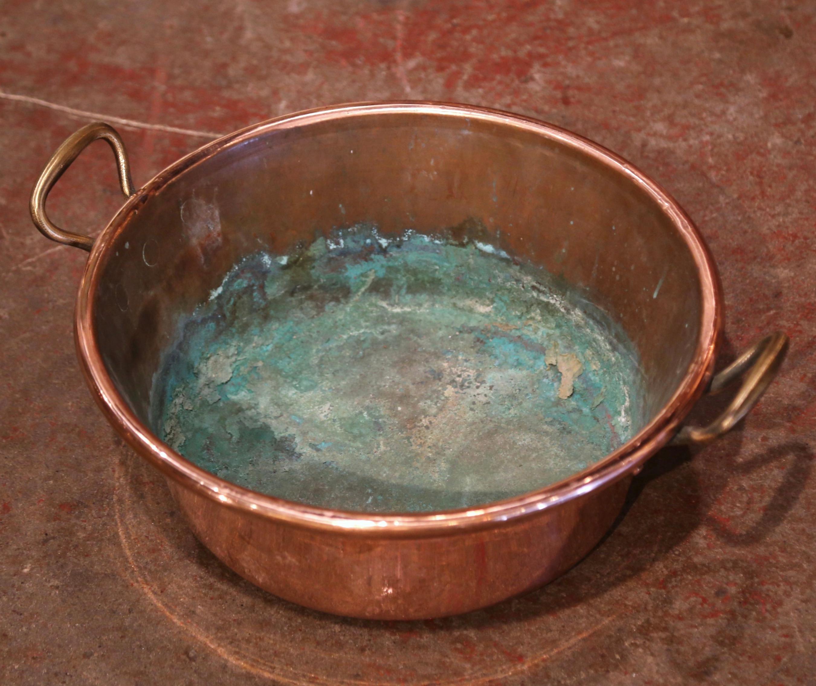 Mid-19th Century French Copper and Brass Jelly Boiling Bowl from Normandy 3