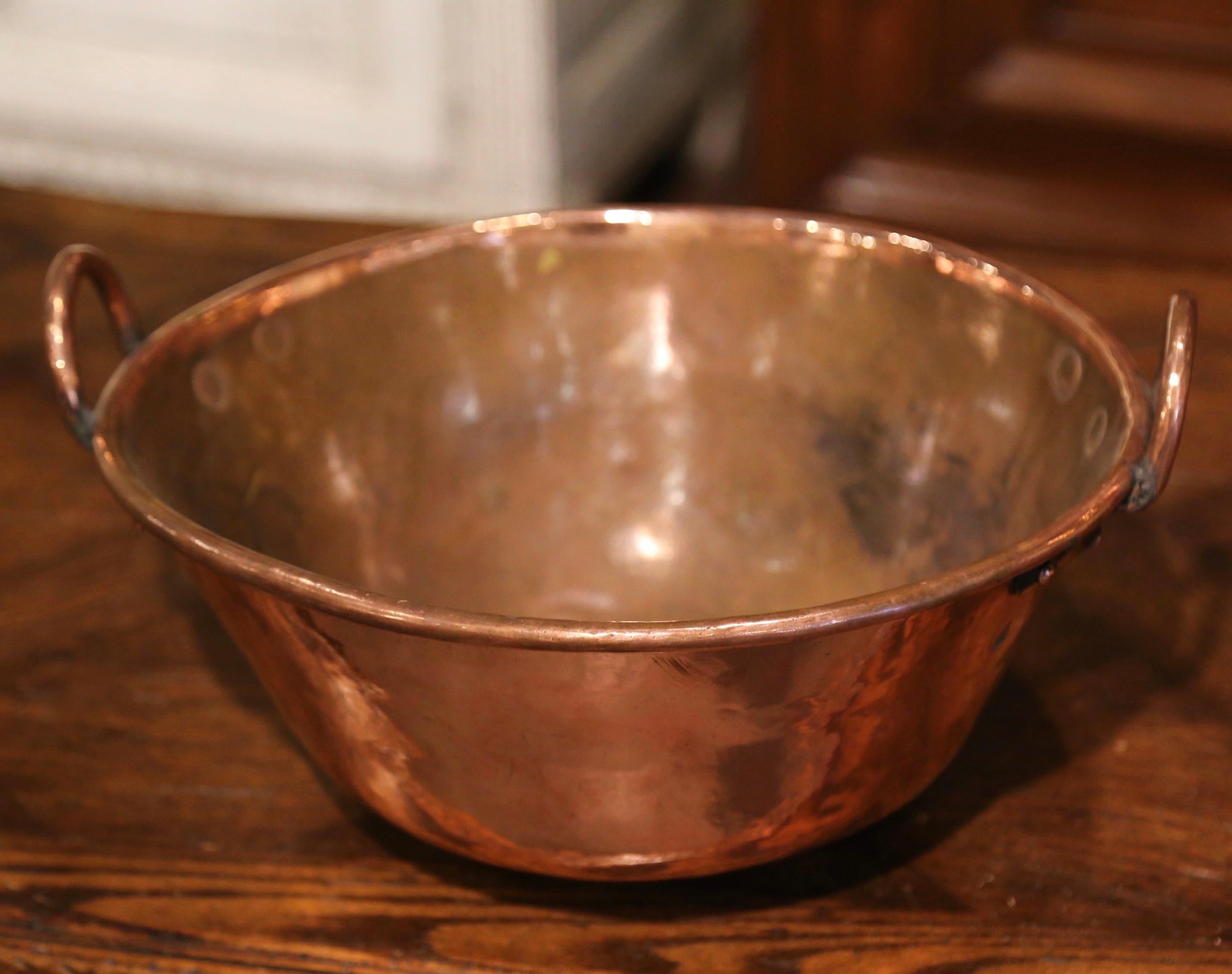 Mid-19th Century French Copper and Brass Jelly Bowl from Normandy In Excellent Condition In Dallas, TX