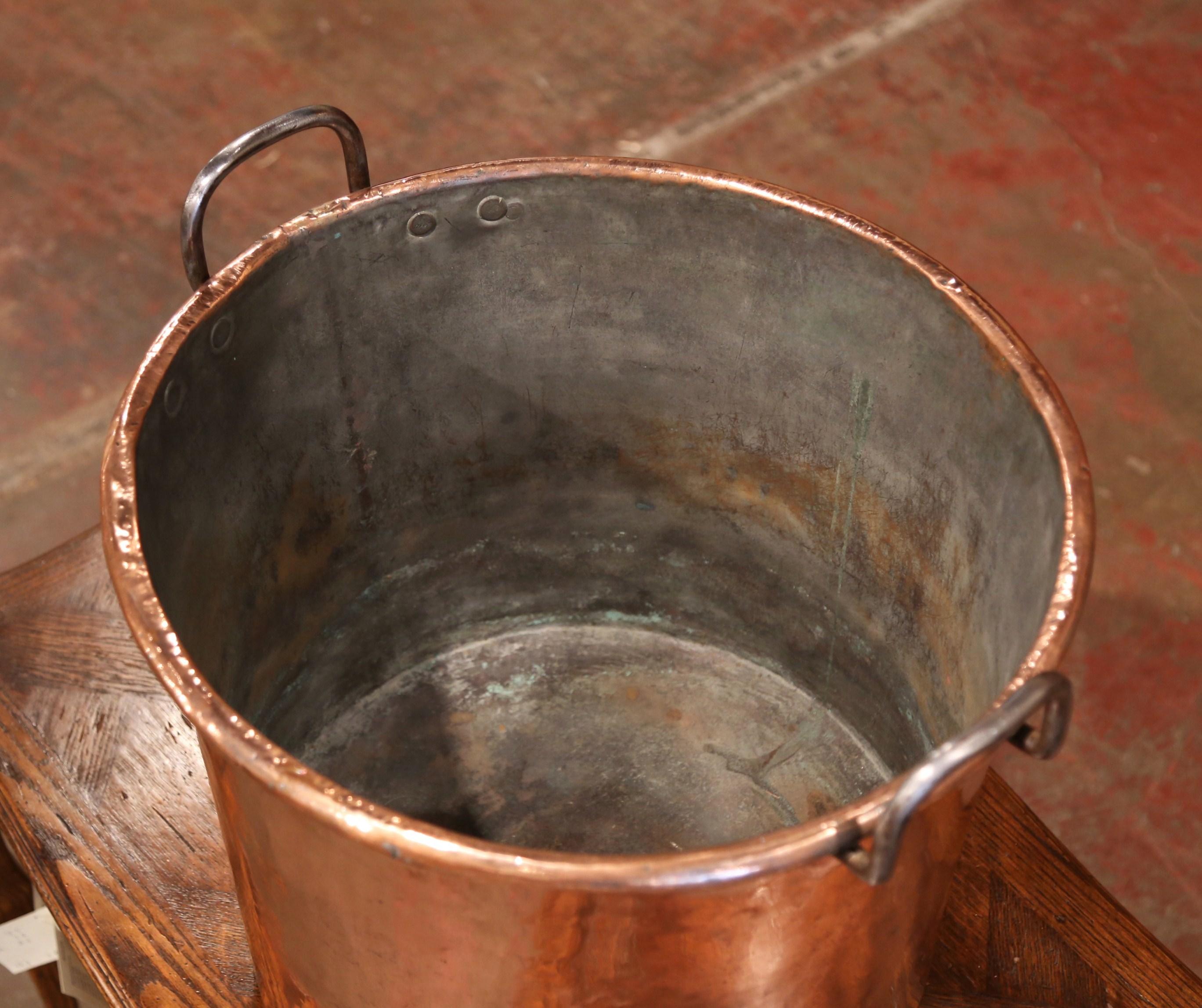 Mid-19th Century French Copper and Iron Jelly Boiling Bowl from Normandy 3