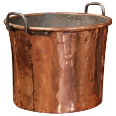 Mid-19th Century French Copper and Iron Jelly Boiling Bowl from Normandy