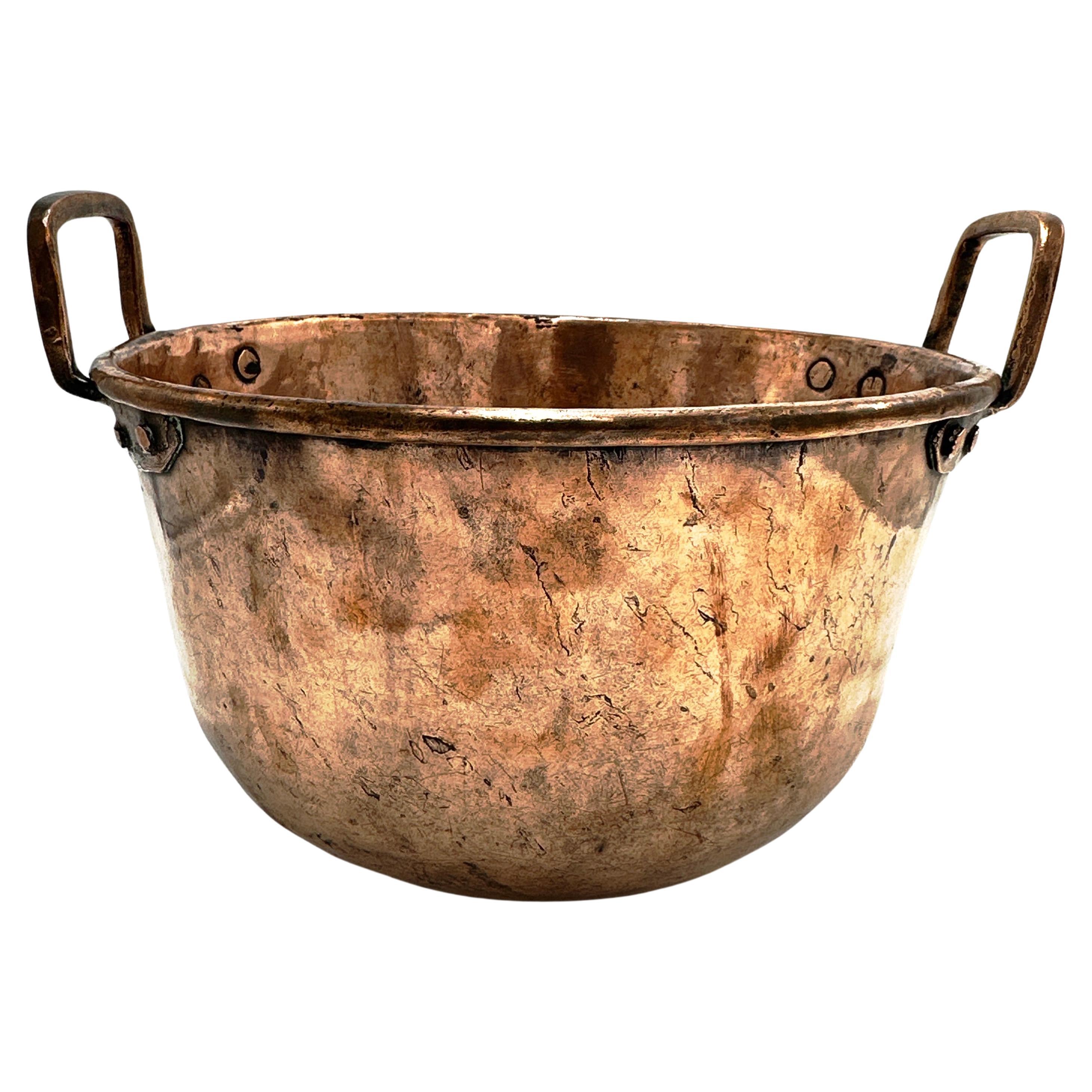 Mid-19th Century French Copper Jelly and Jam "Bassine a Confiture" Boiling Bowl For Sale