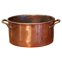 Mid-19th Century French Copper Jelly and Jam Boiling Bowl with Brass Handles