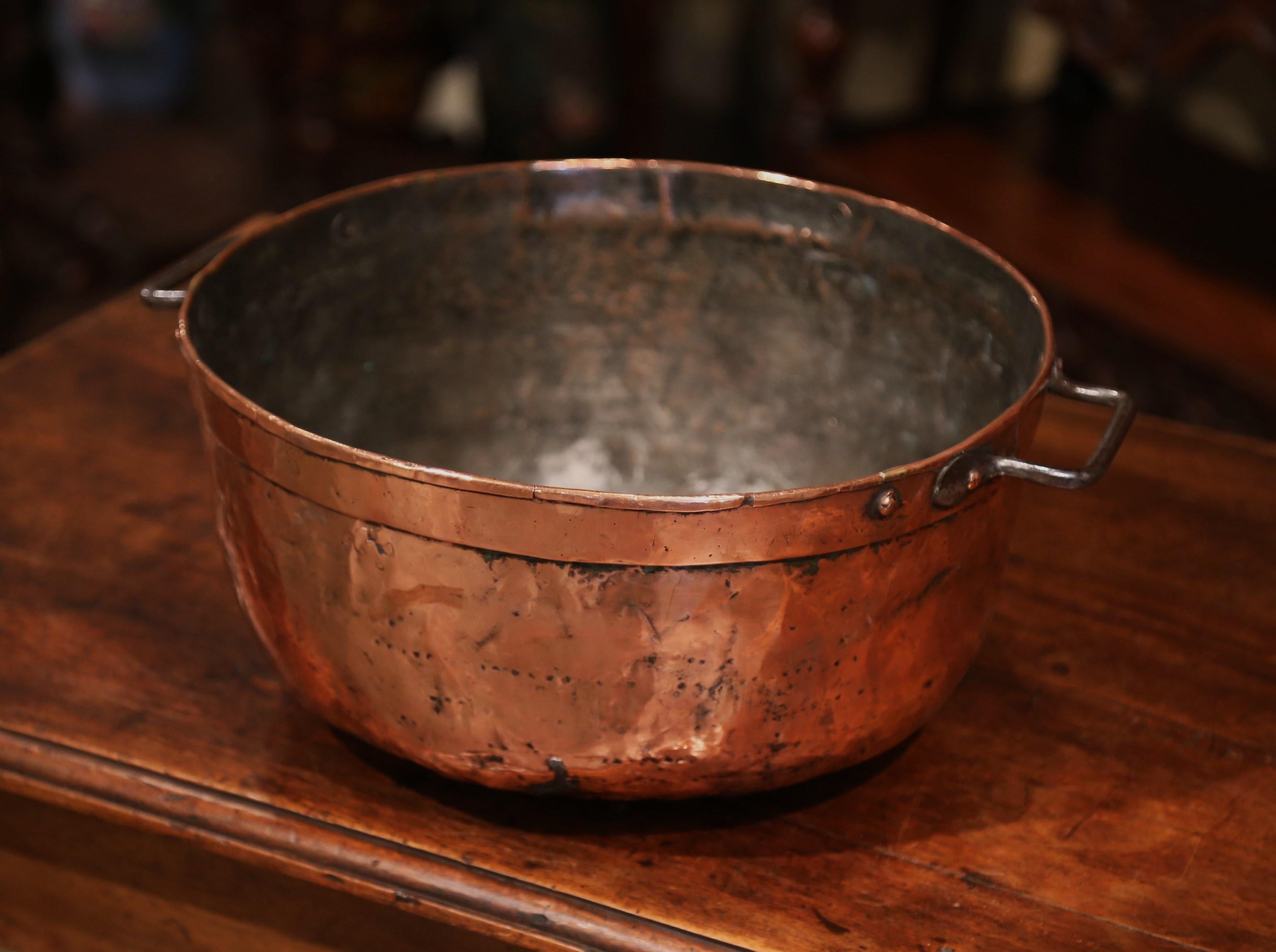Mid-19th Century French Copper Jelly and Jam Boiling Bowl with Handles 1