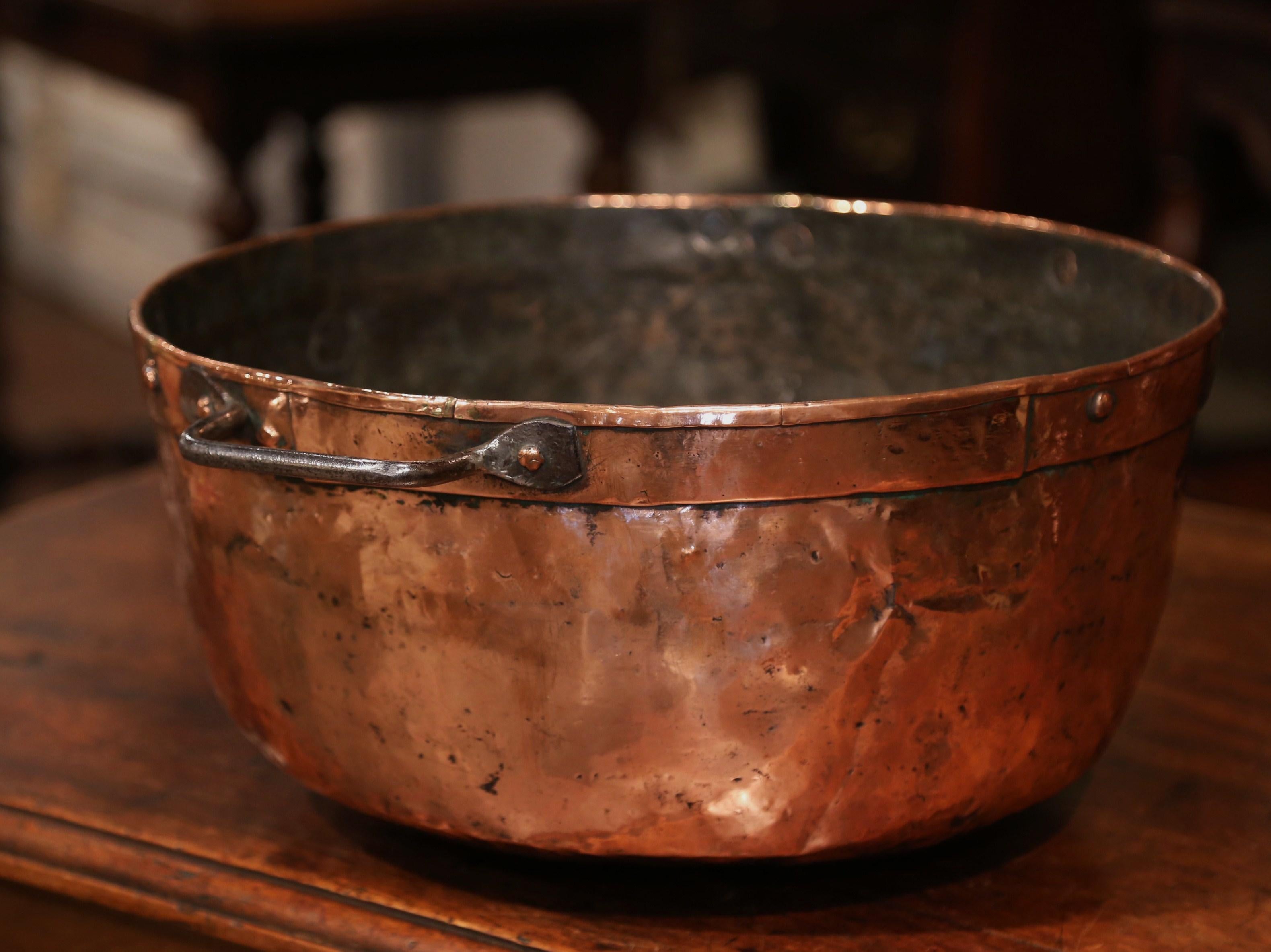 Mid-19th Century French Copper Jelly and Jam Boiling Bowl with Handles 3