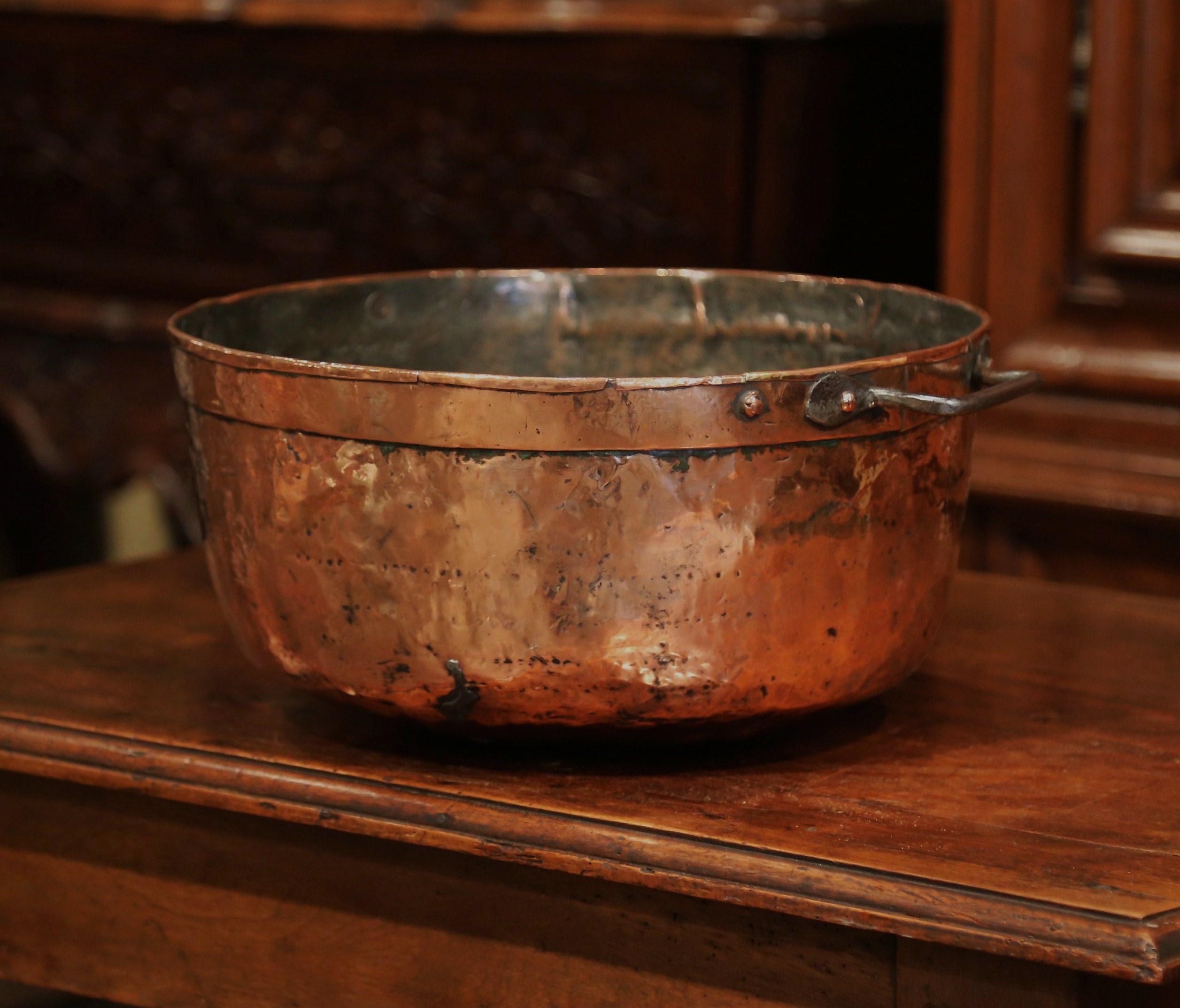 Mid-19th Century French Copper Jelly and Jam Boiling Bowl with Handles 4