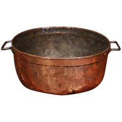 Mid-19th Century French Copper Jelly and Jam Boiling Bowl with Handles