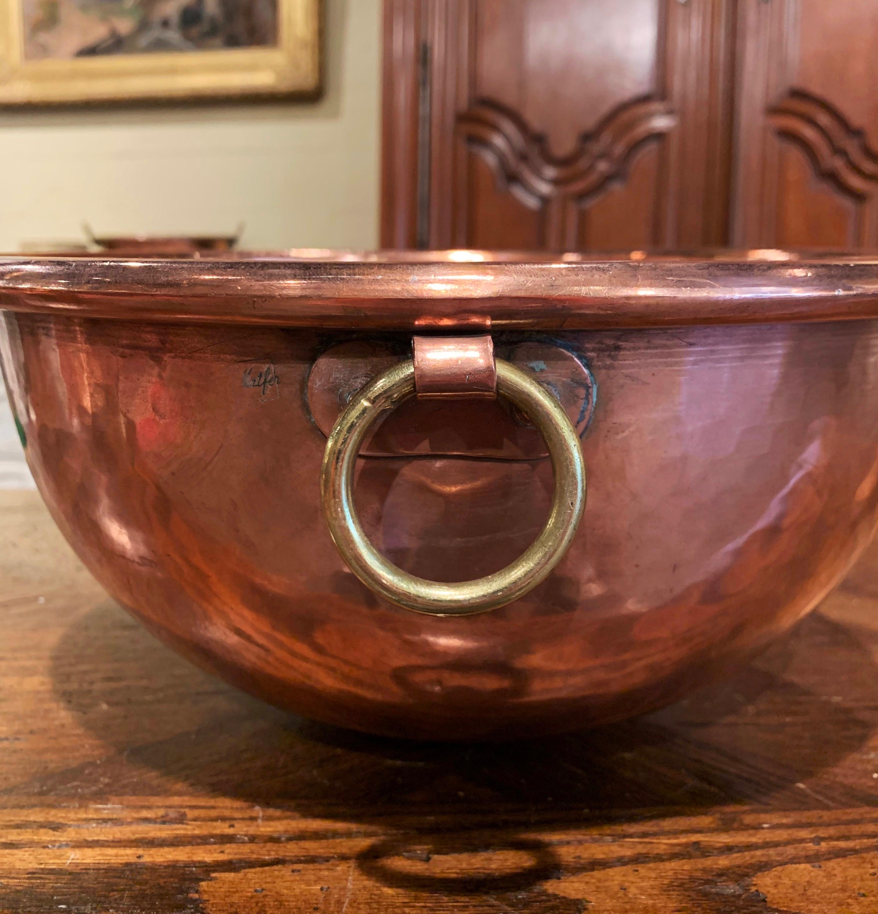 Mid-19th Century French Copper Jelly Bowl from Normandy In Excellent Condition In Dallas, TX