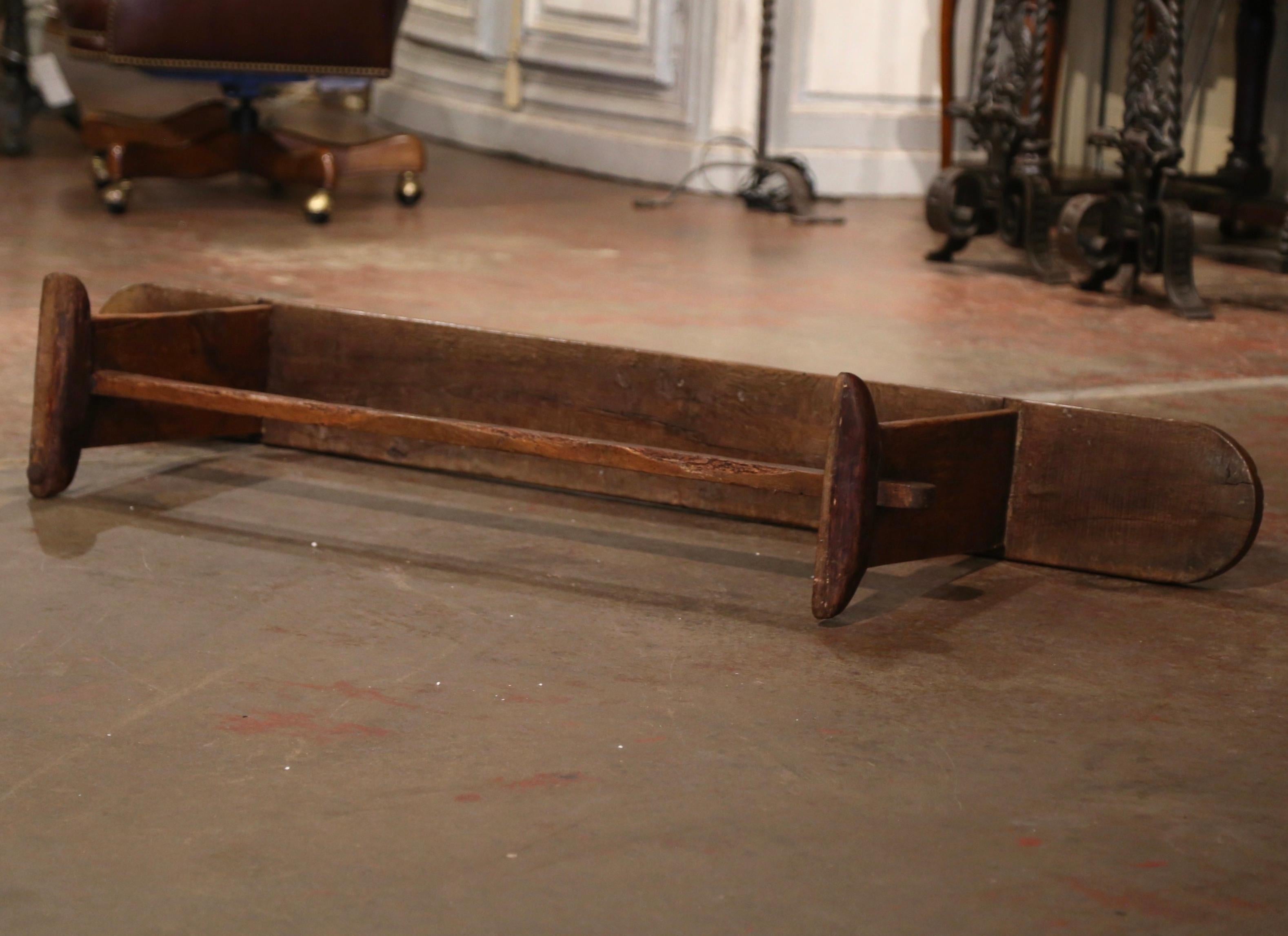 Mid-19th Century French Country Carved Oak Bench from Normandy 5