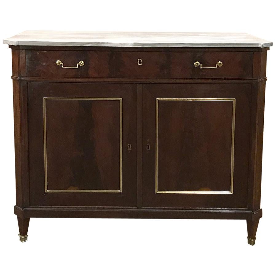 Mid-19th Century French Directoire Mahogany Marble Top Buffet