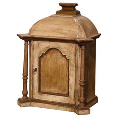 Mid-19th Century French Empire Carved Painted "Tabernacle" Wall Cabinet