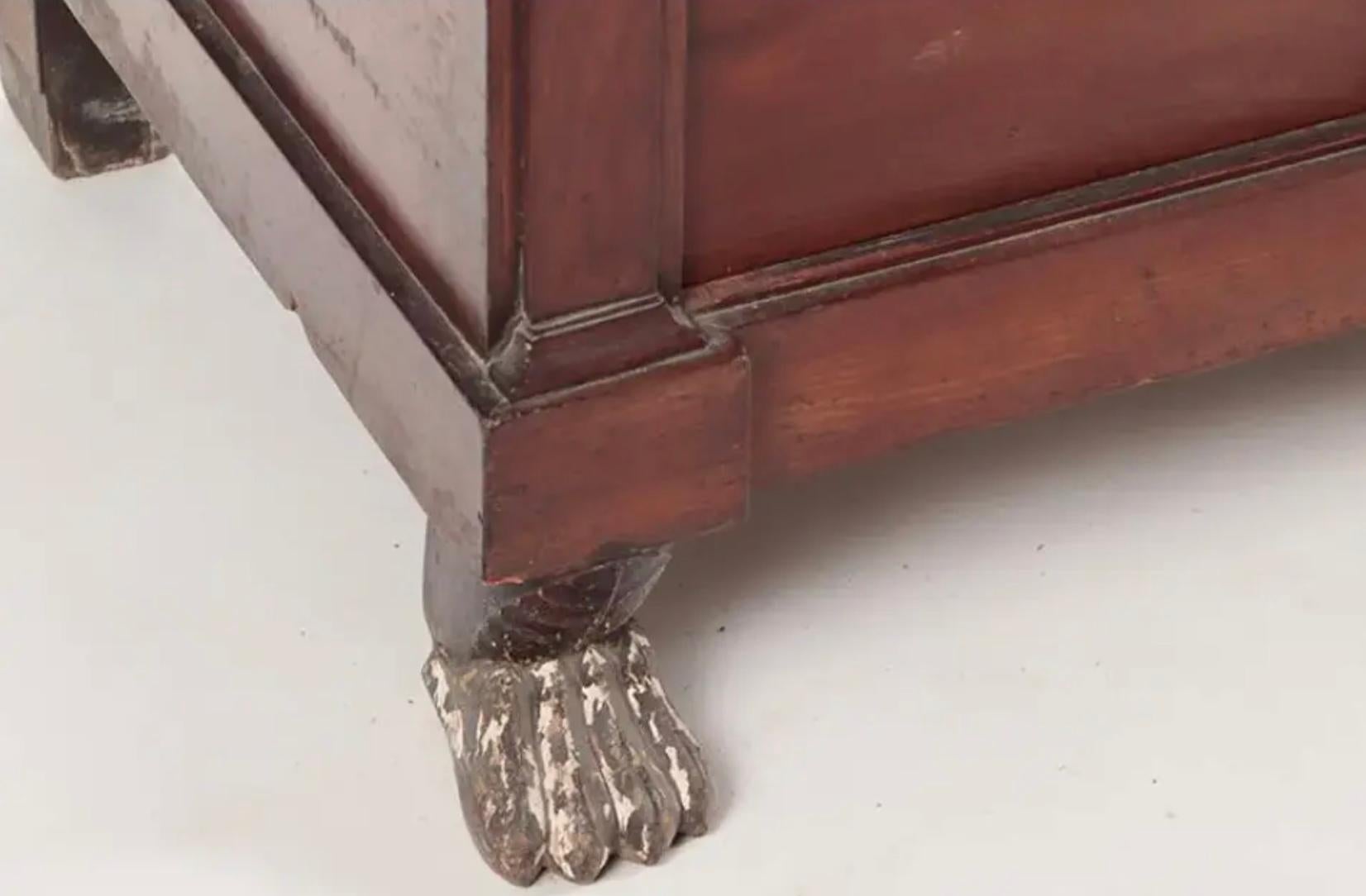 Marmo Commode Impero francese della metà del XIX secolo con piano in marmo in vendita