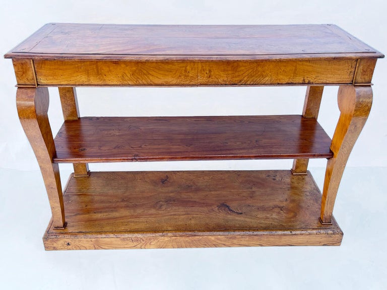 Carved Mid-19th Century French Empire Console Hall Table For Sale