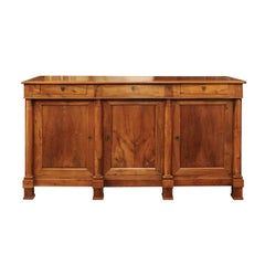 Mid-19th Century French Empire Style Walnut Enfilade