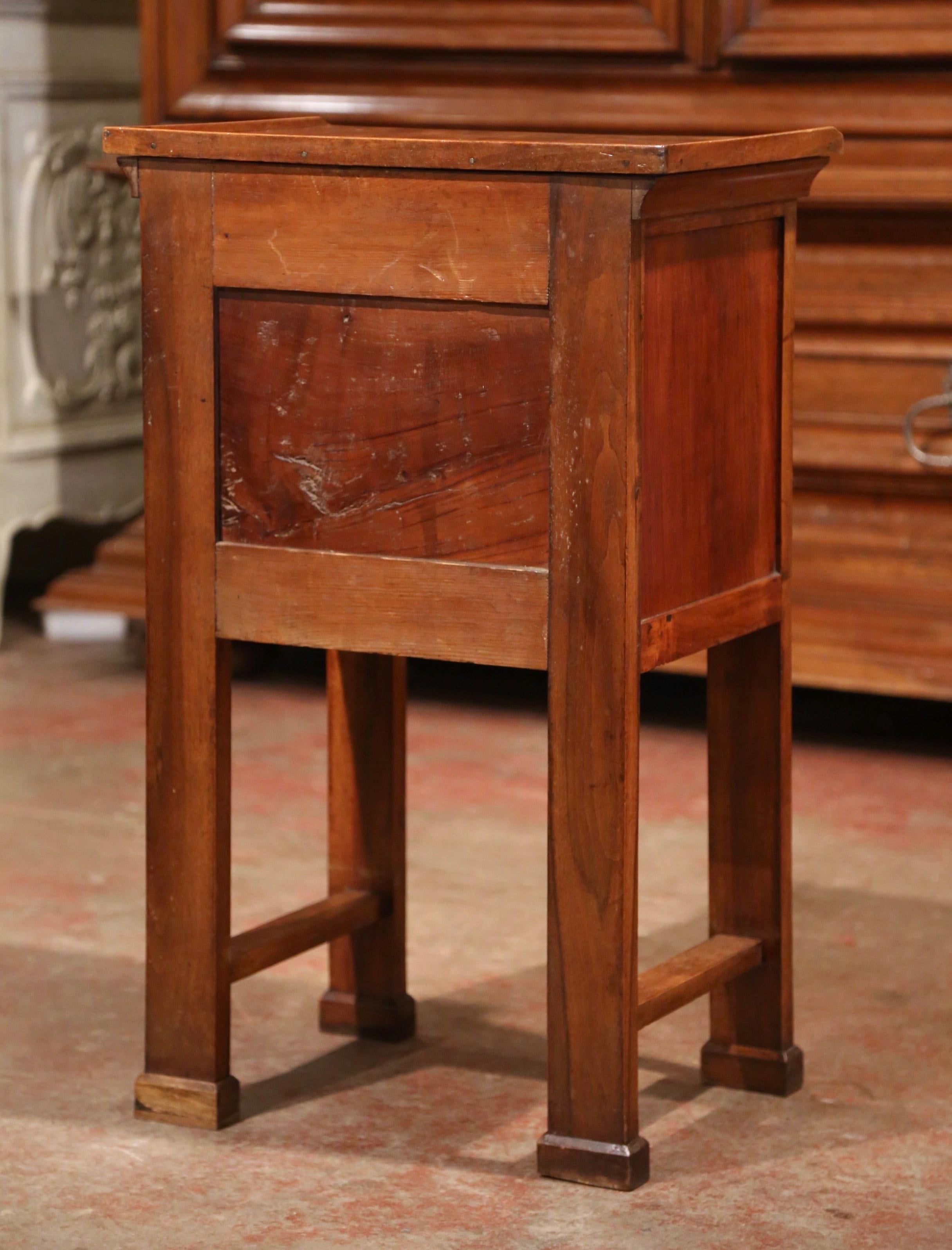 Mid-19th Century French Empire Walnut Bedside Table with Drawers 4