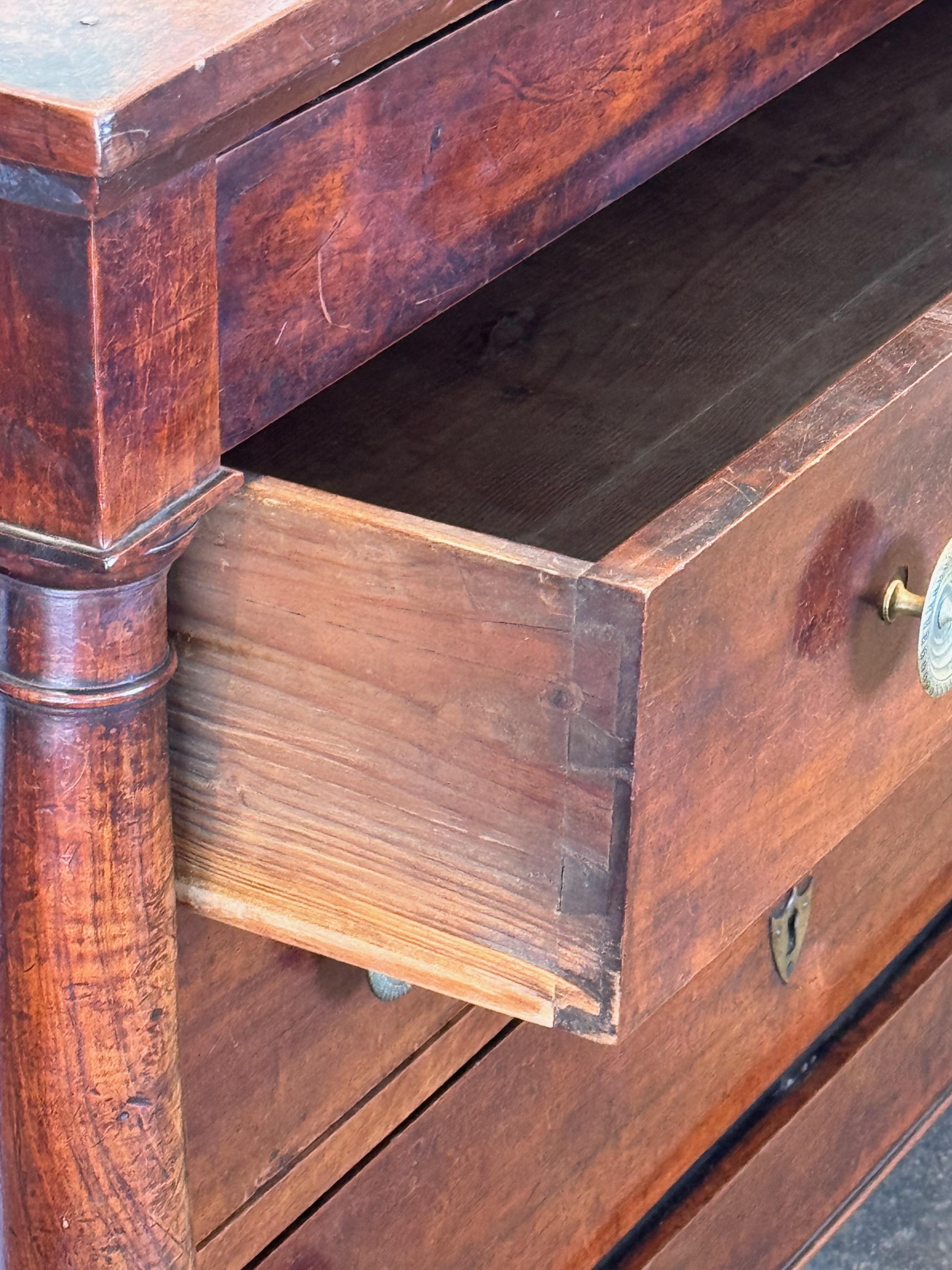Mid 19th Century French Empire Walnut Chest For Sale 4