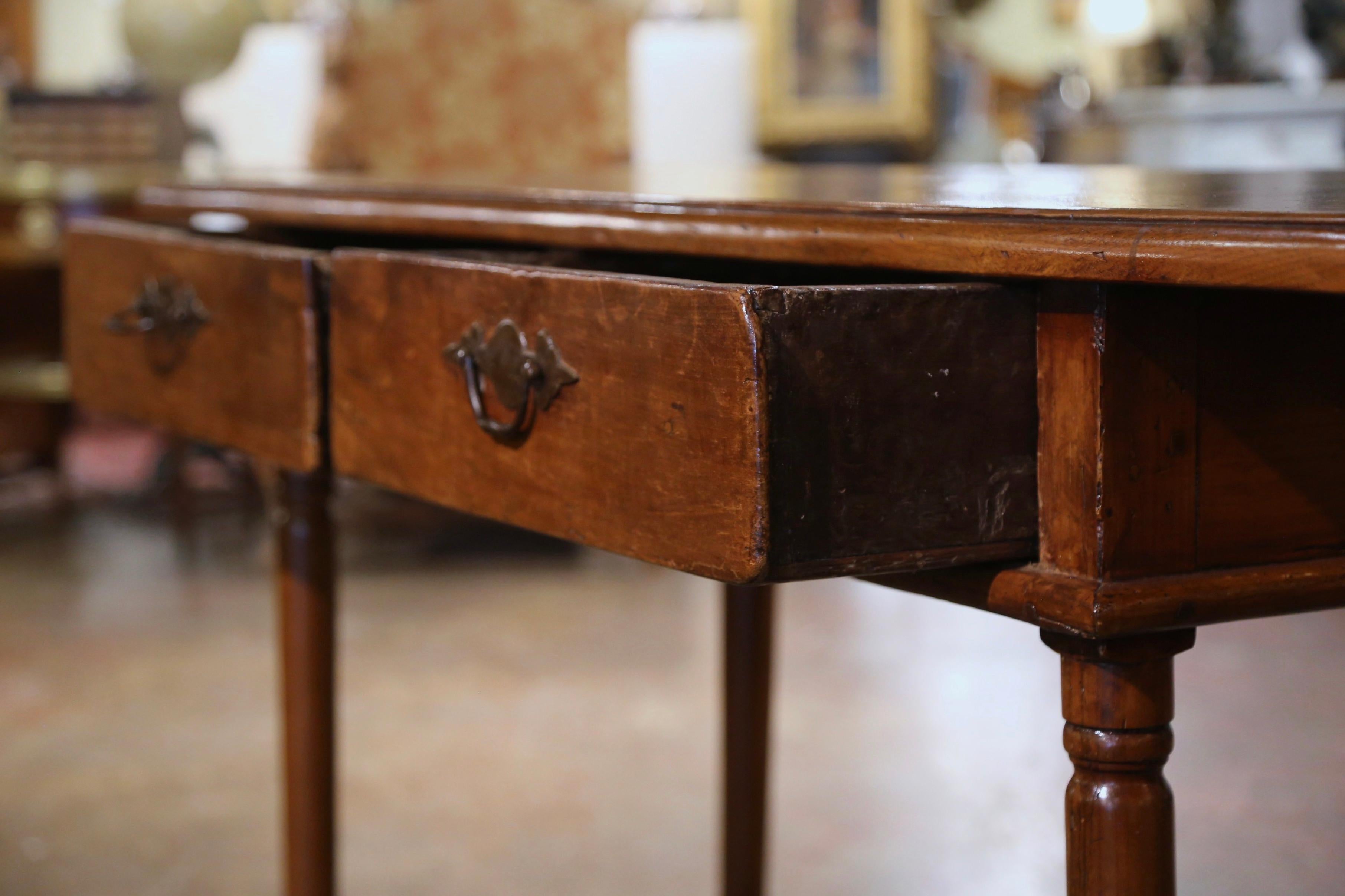 Mid-19th Century French Empire Walnut Console Table with Drawers For Sale 6